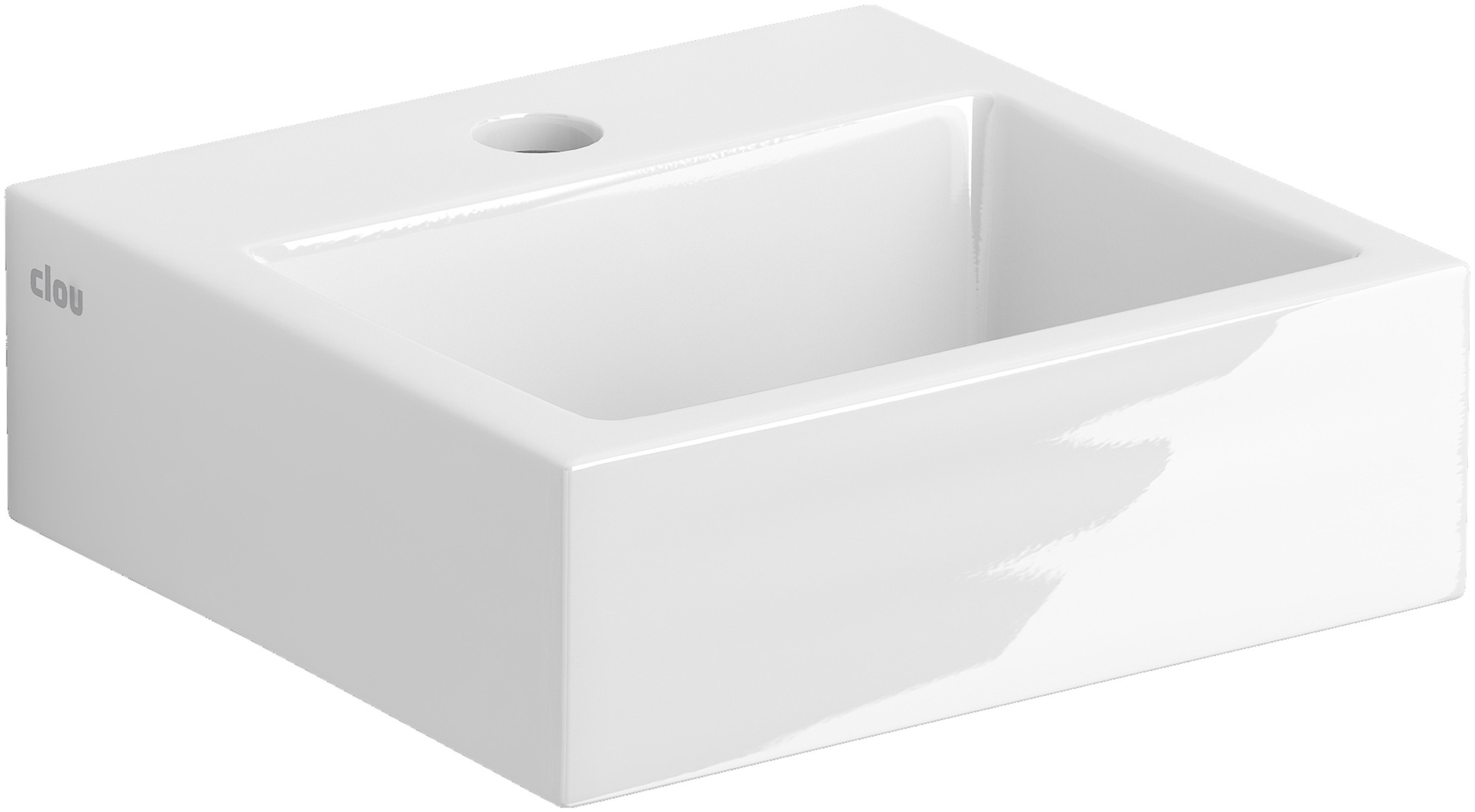 Clou Flush lavabo 28x27 cm rettangolare a parete-da appoggio bianco lucida CL/03.03010