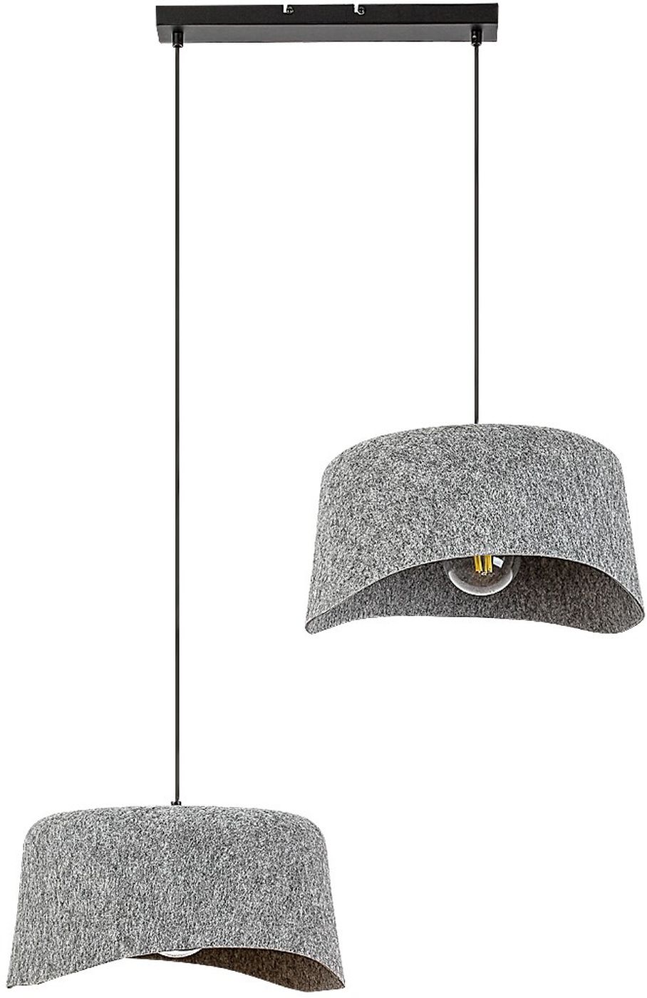 Rabalux Farelia lampada sospesa 2x10 W nero-grigio/cenere 72190