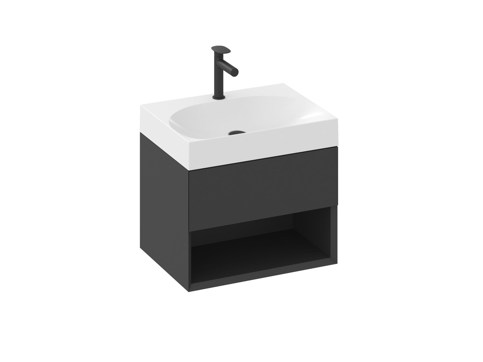 Ravak Lite armadietto 60x45x43 cm sottolavabo sospeso nero X000001856