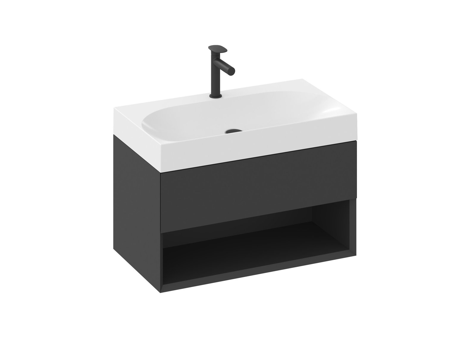 Ravak Lite armadietto 80x45x43 cm sottolavabo sospeso nero X000001862