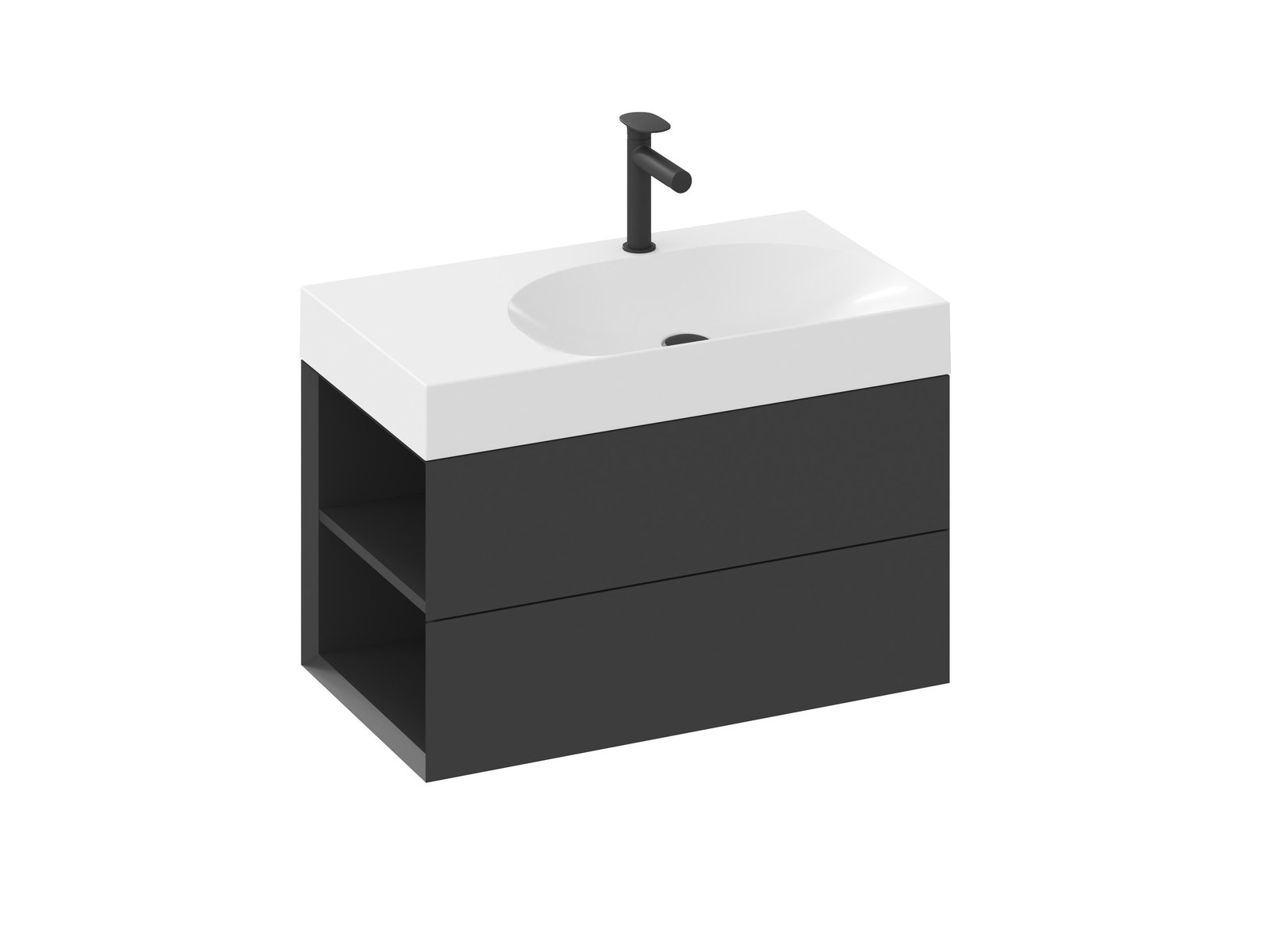 Ravak Lite armadietto 80x45x43 cm sottolavabo sospeso nero X000001874