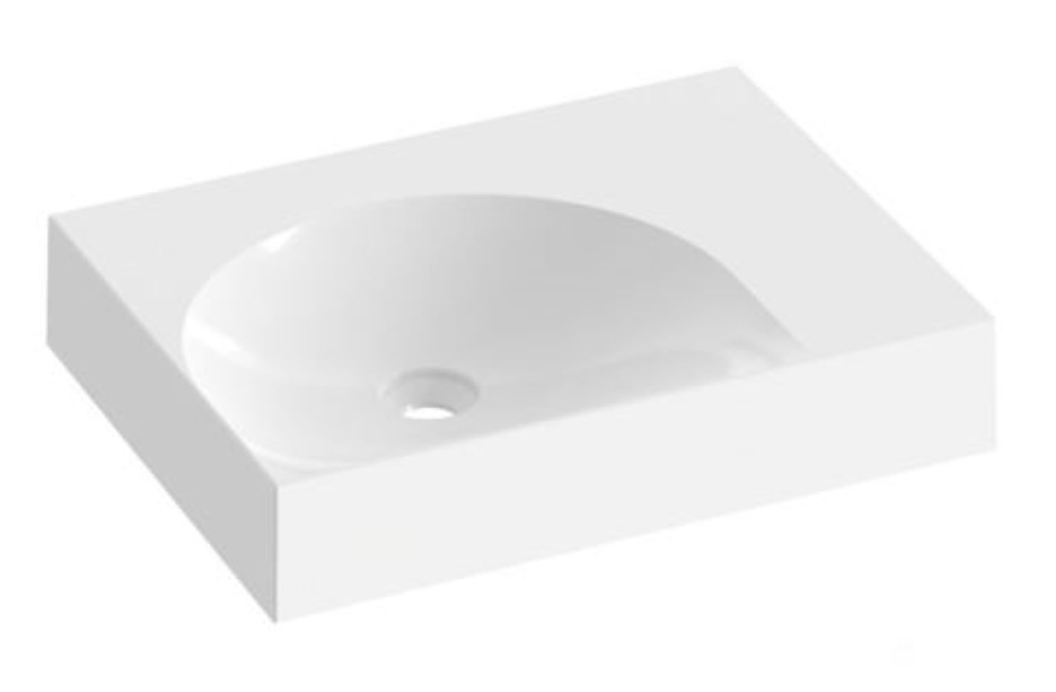 Ravak Lite lavabo 60x45 cm rettangolare da mobile bianco lucida XJXP1360000