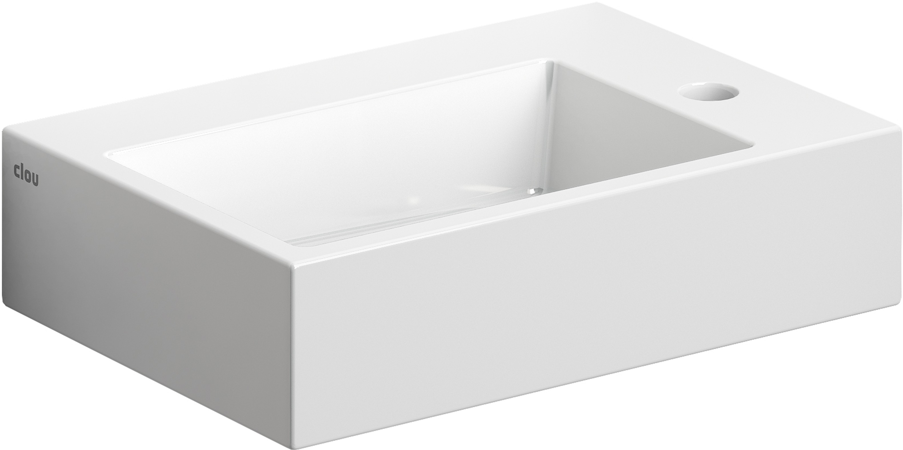 Clou Flush lavabo 42.5x29 cm rettangolare a parete-da appoggio bianco CL/03.03220