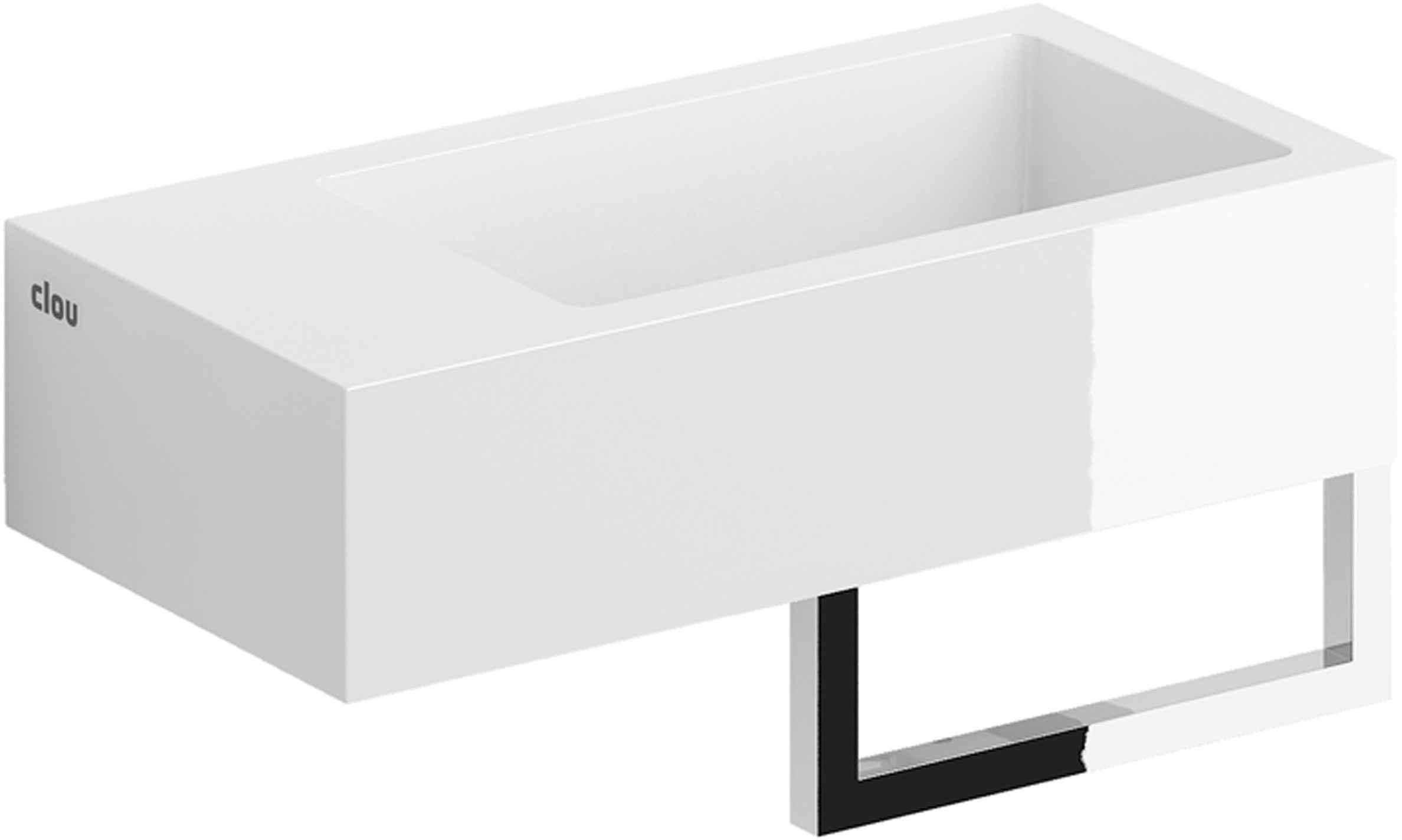 Clou Flush lavabo 36x18 cm rettangolare a parete-da appoggio bianco CL/03.08032.02