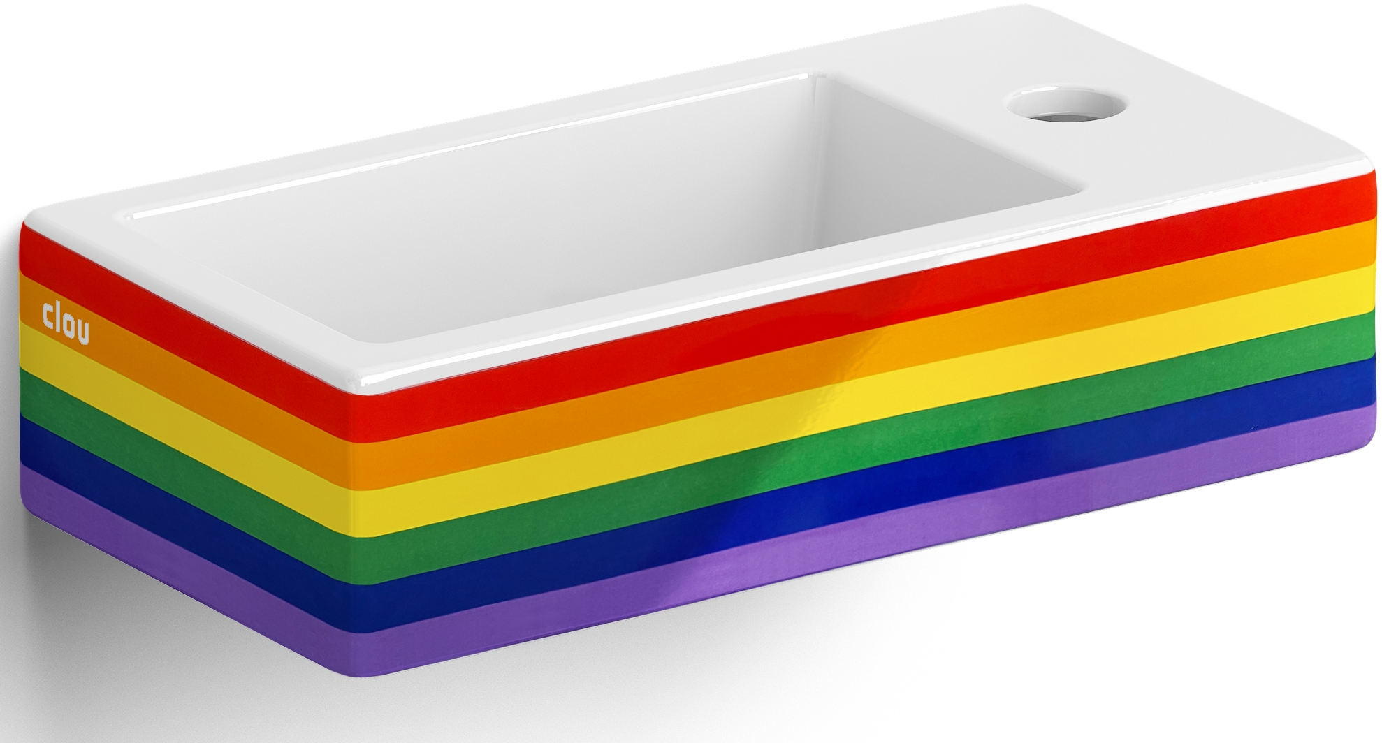 Clou Flush lavabo 36x18 cm rettangolare a parete-da appoggio bianco CL/03.69030