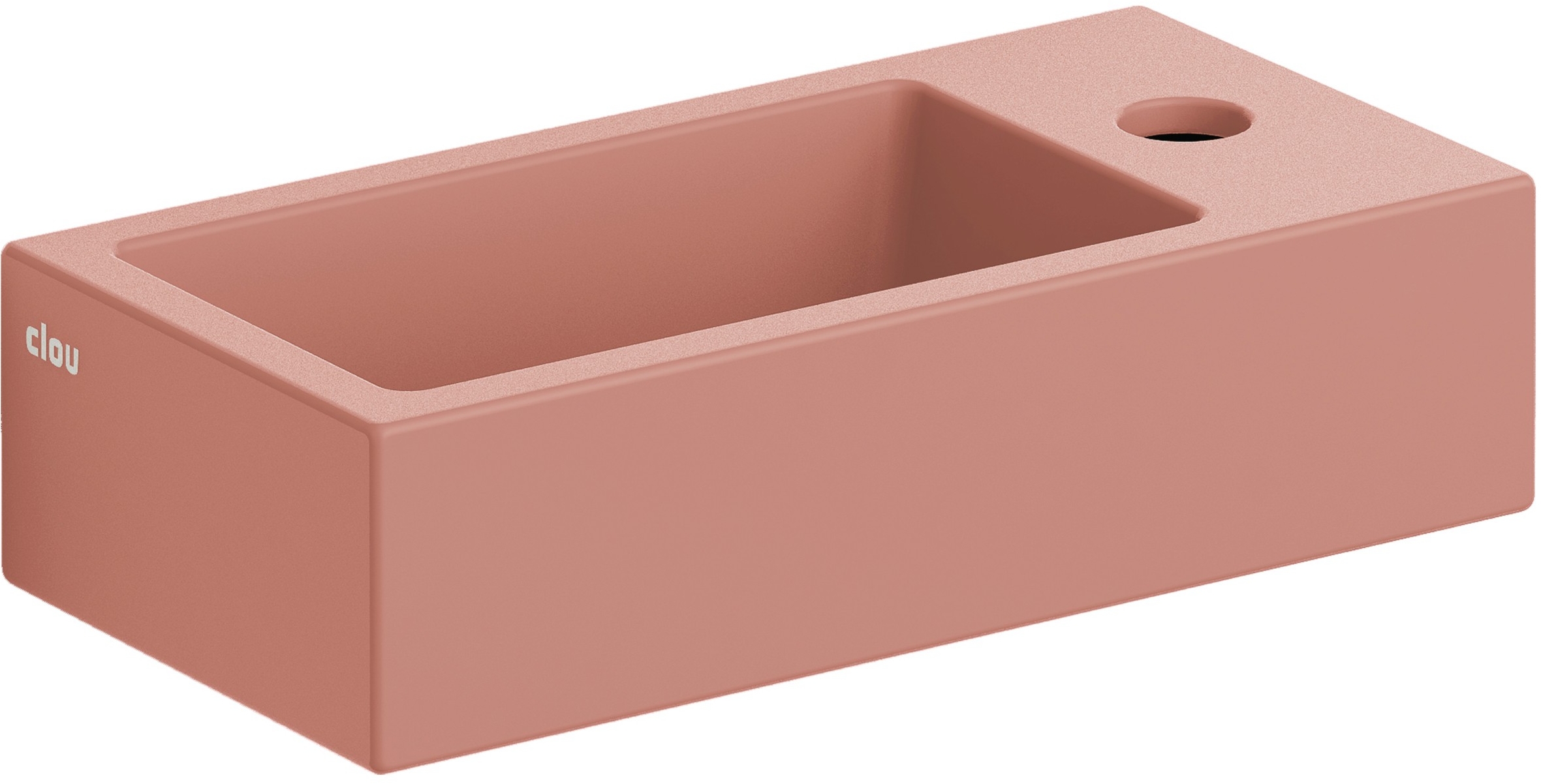 Clou Flush lavabo 36x18 cm rettangolare a parete-da appoggio rosa CL/03.40030