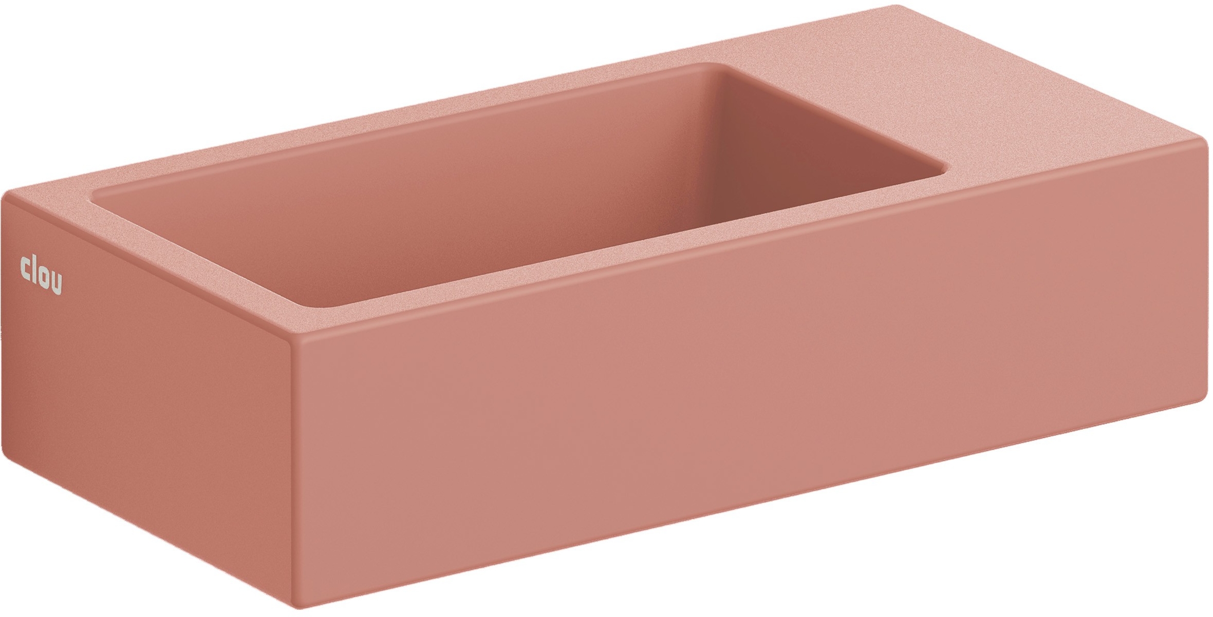 Clou Flush lavabo 36x18 cm rettangolare a parete-da appoggio rosa CL/03.40031