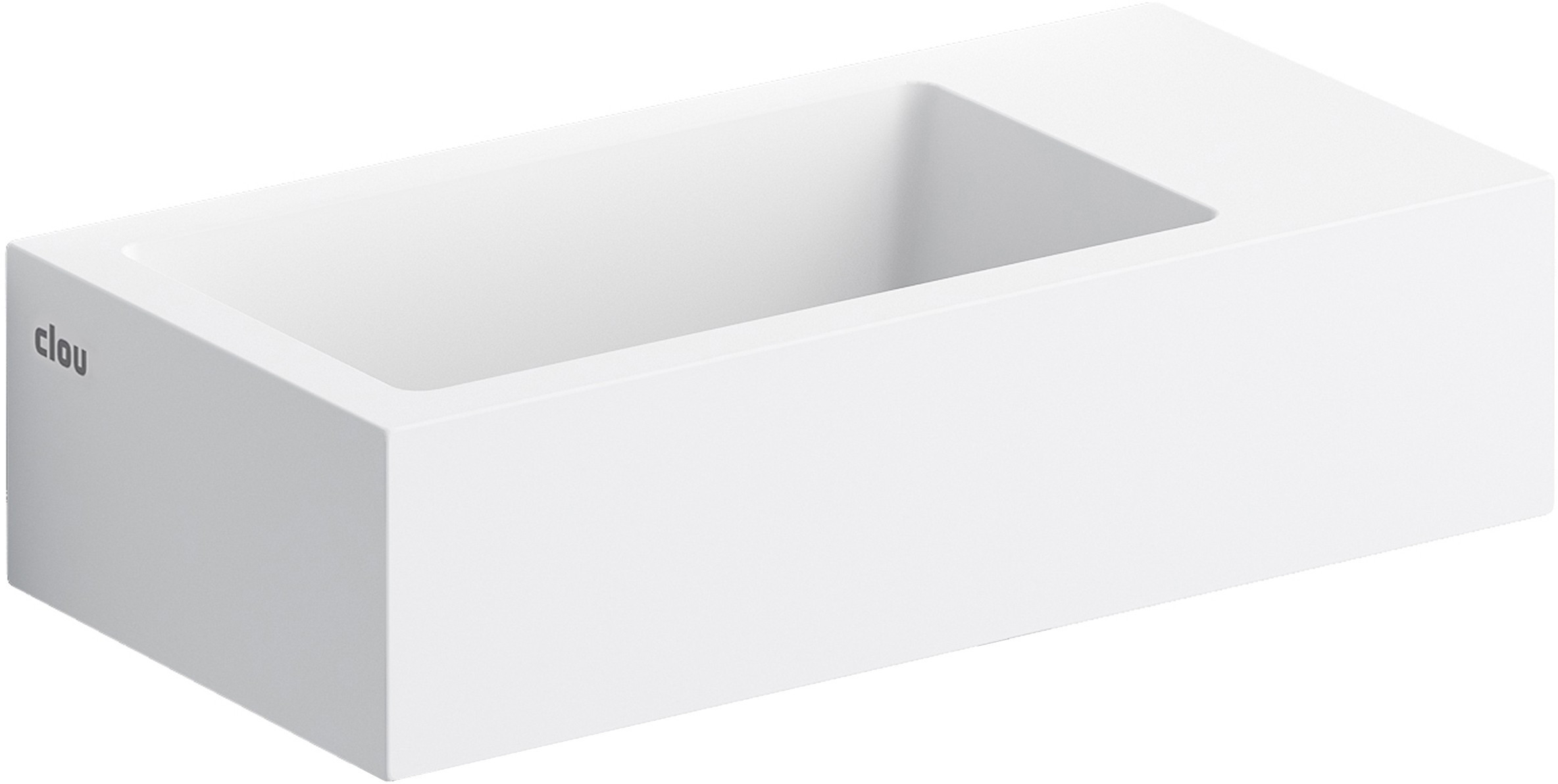 Clou Flush lavabo 36x18 cm rettangolare a parete-da appoggio bianco opaca CL/03.13031
