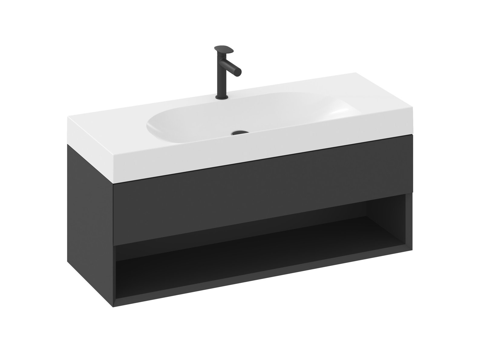 Ravak Lite armadietto 120x45x43 cm sottolavabo sospeso nero X000001868