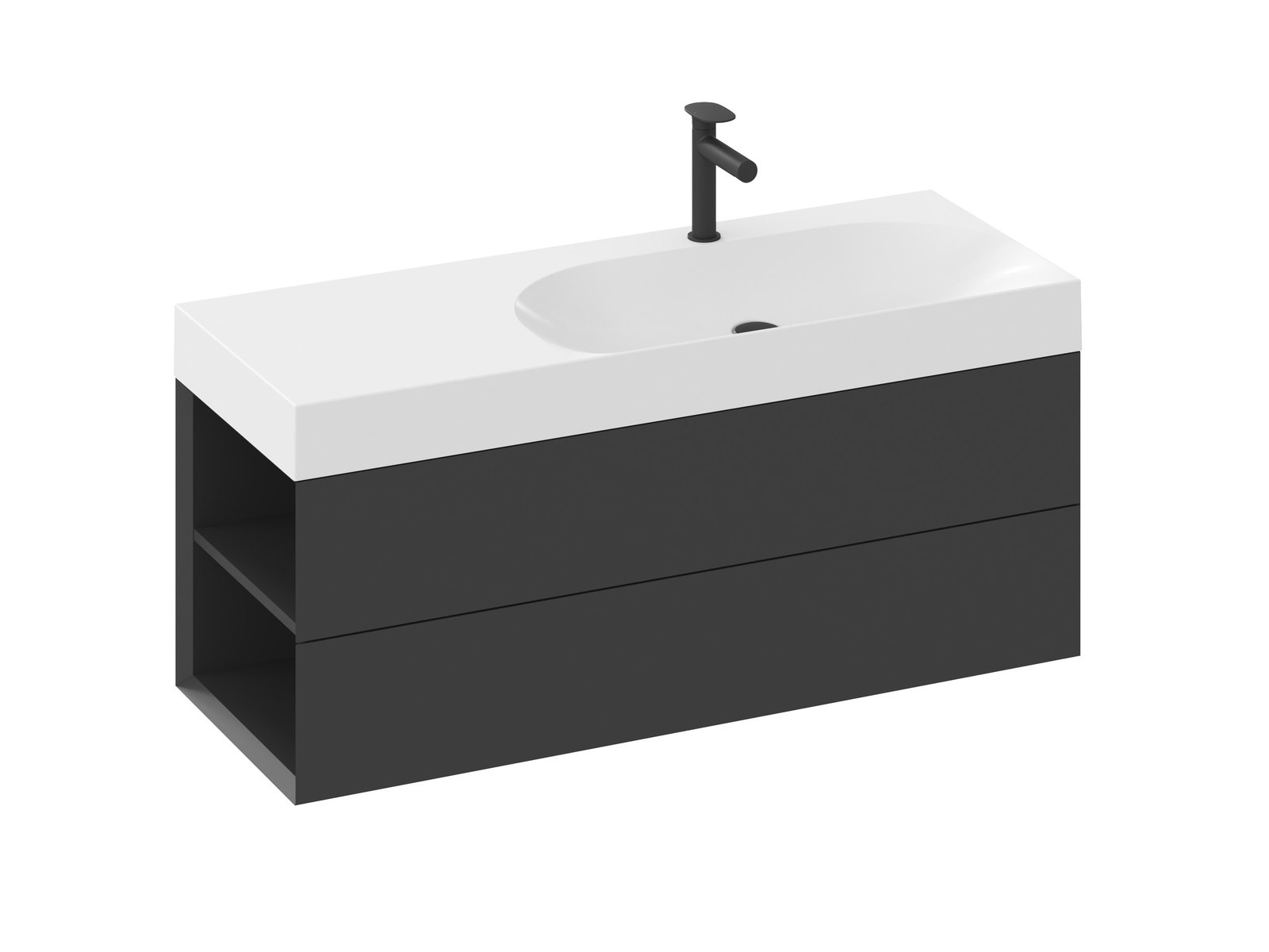 Ravak Lite armadietto 120x45x43 cm sottolavabo sospeso nero X000001880