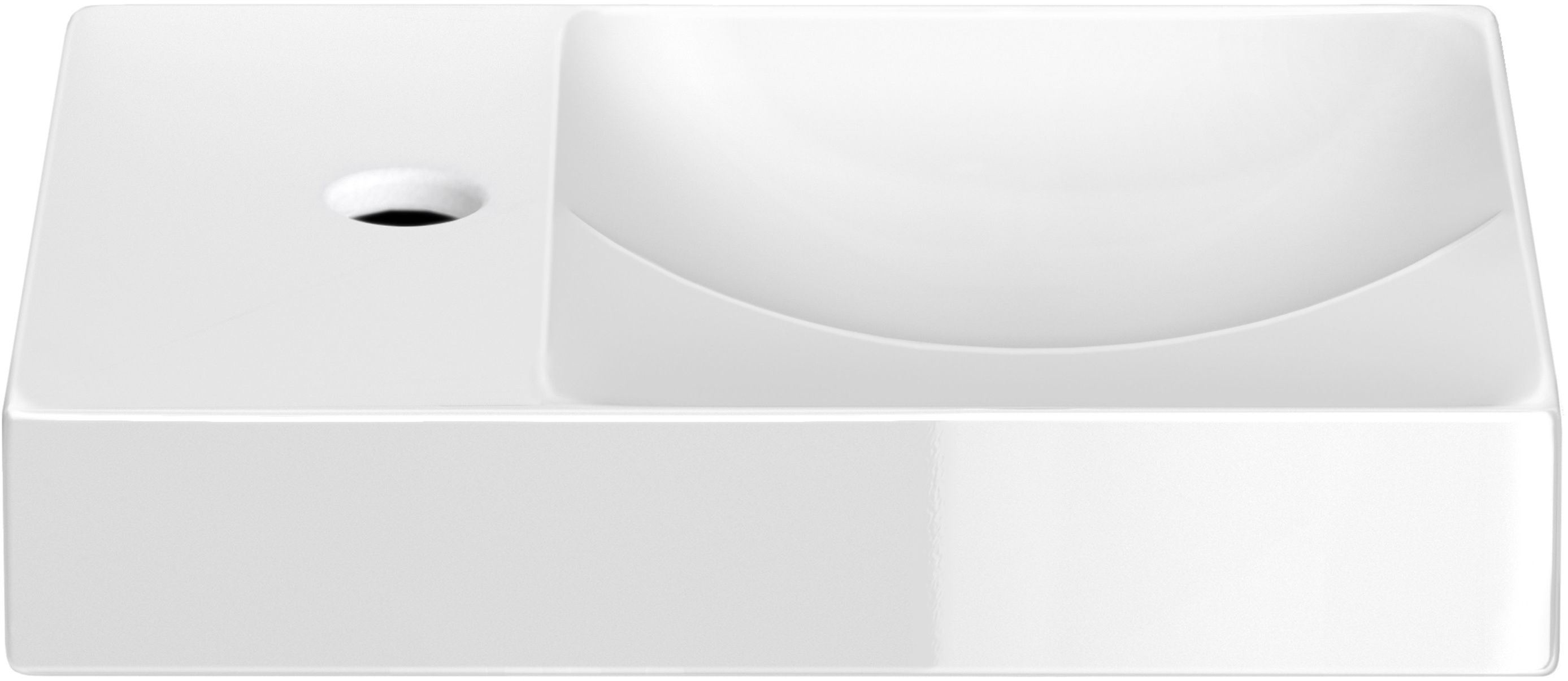 Clou Vale lavabo 38x19 cm rettangolare a parete-da appoggio bianco CL/03.03161.01.L