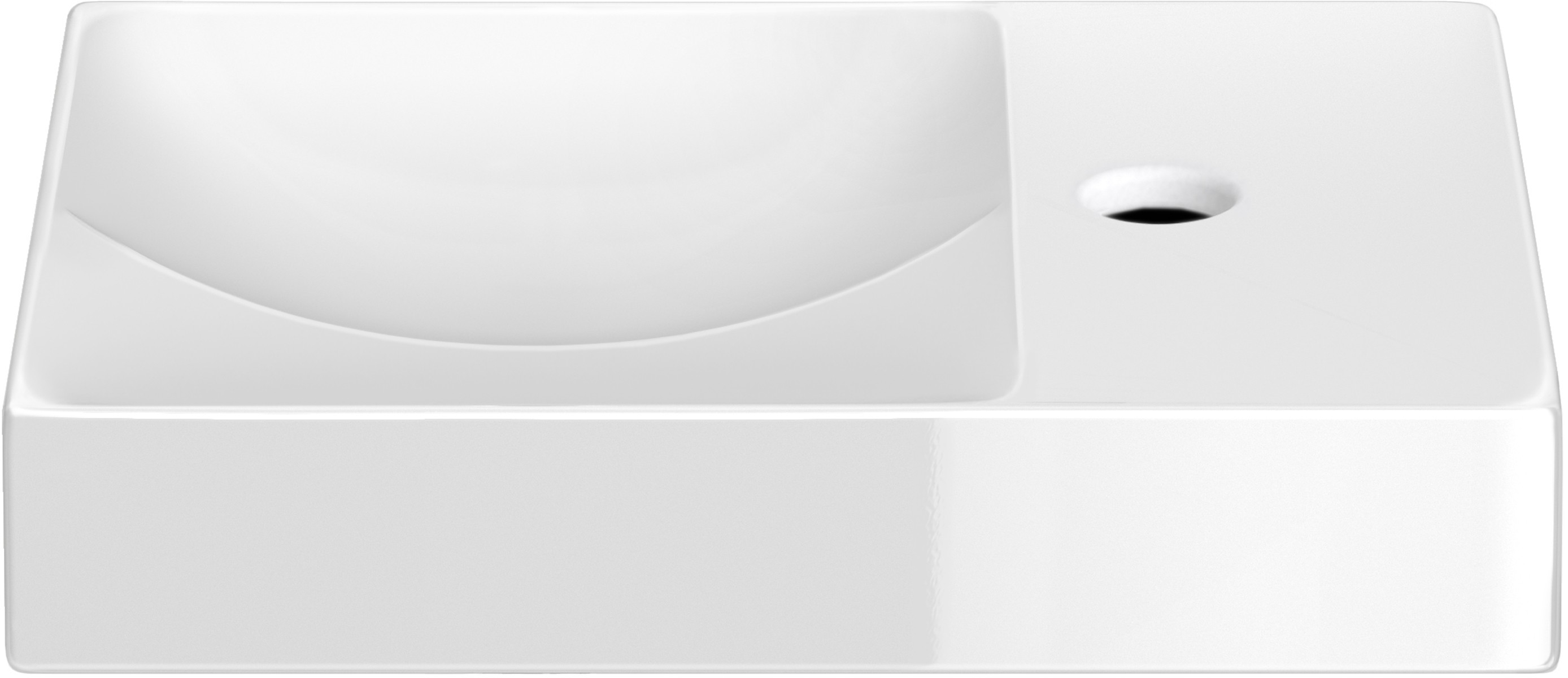 Clou Vale lavabo 38x19 cm rettangolare a parete-da appoggio bianco CL/03.03161.01.R