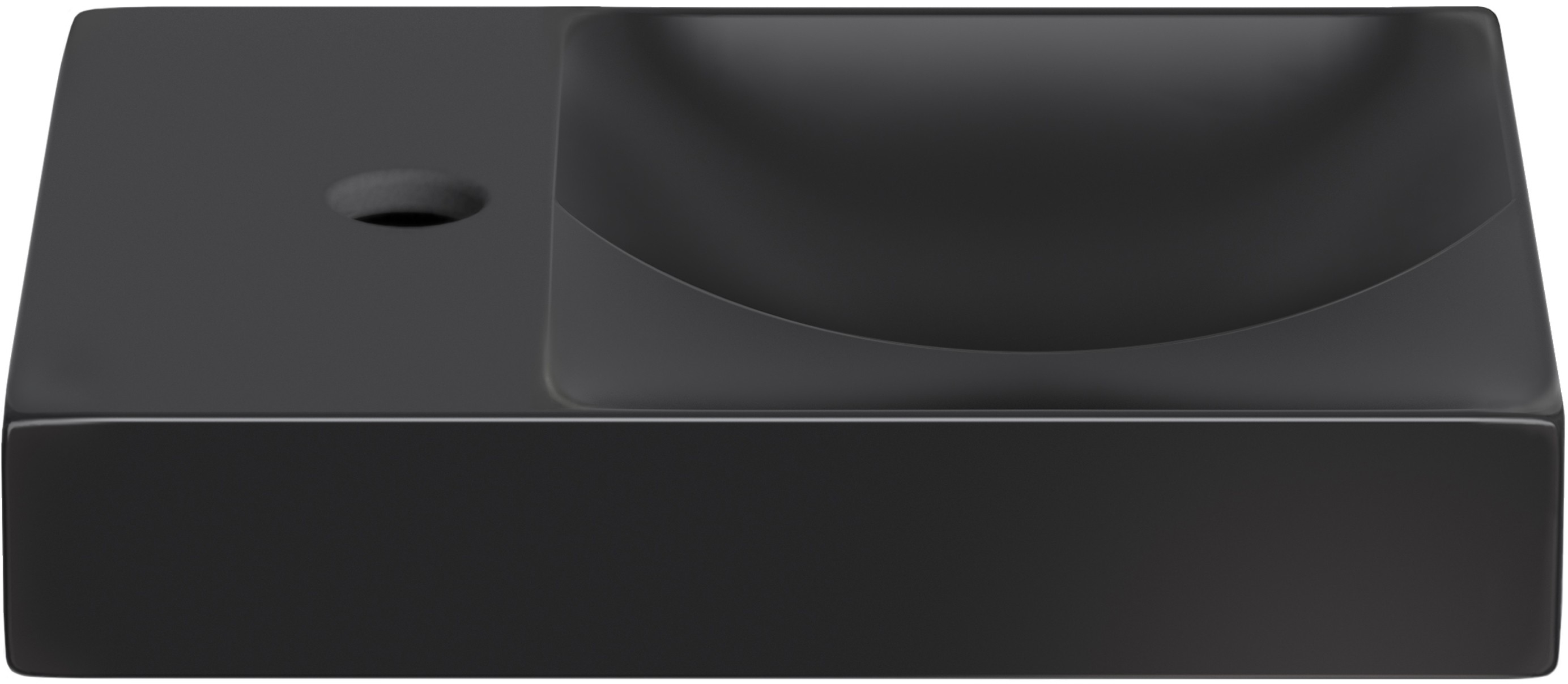 Clou Vale lavabo 38x19 cm rettangolare a parete-da appoggio nero CL/03.30161.01.L