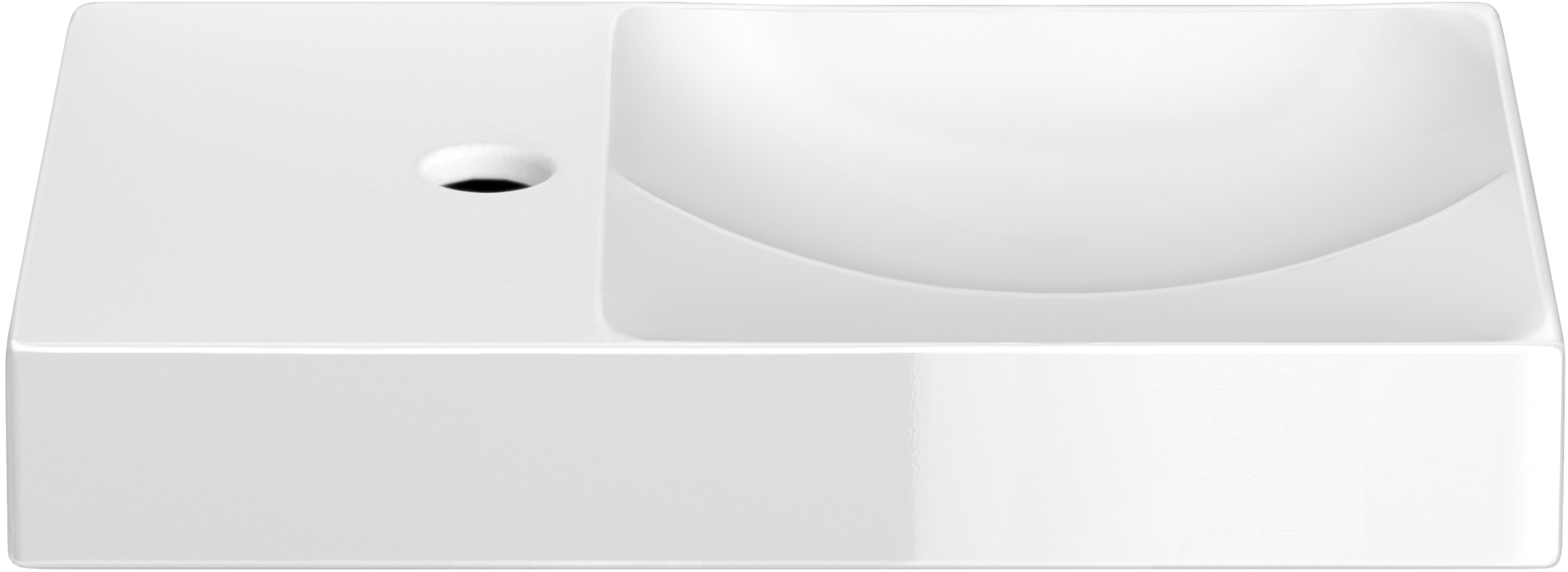 Clou Vale lavabo 45x19 cm rettangolare a parete-da appoggio bianco lucida CL/03.03162.01.L