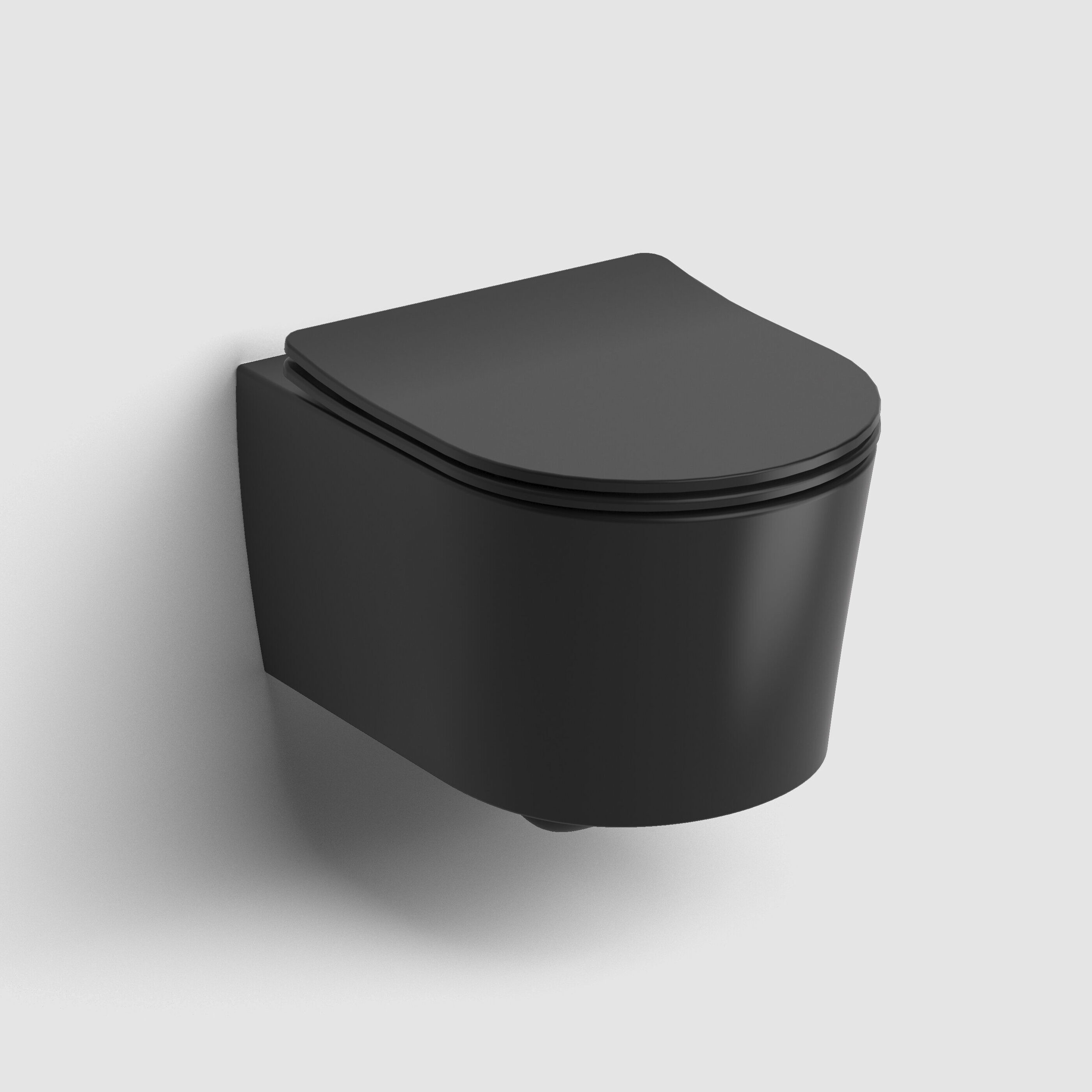 Clou InBe vaso wc con copriwater a discesa lenta sospeso senza brida nero opaco IB/04.01141.21