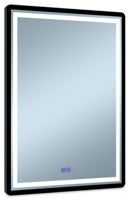 Venti Duo specchio 60x80 cm rettangolare con illuminazione con tappetino riscaldante nero 5905951180441