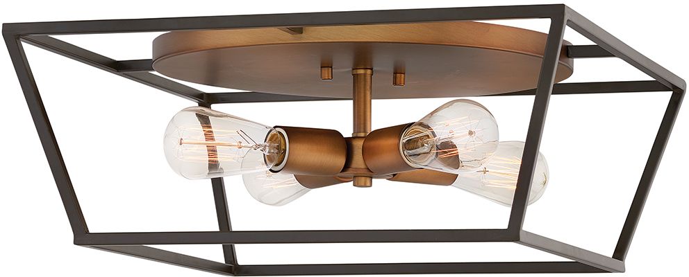 Elstead Lighting Fulton lampada da soffitto 4x60 W ottone-marrone HK-FULTON-F