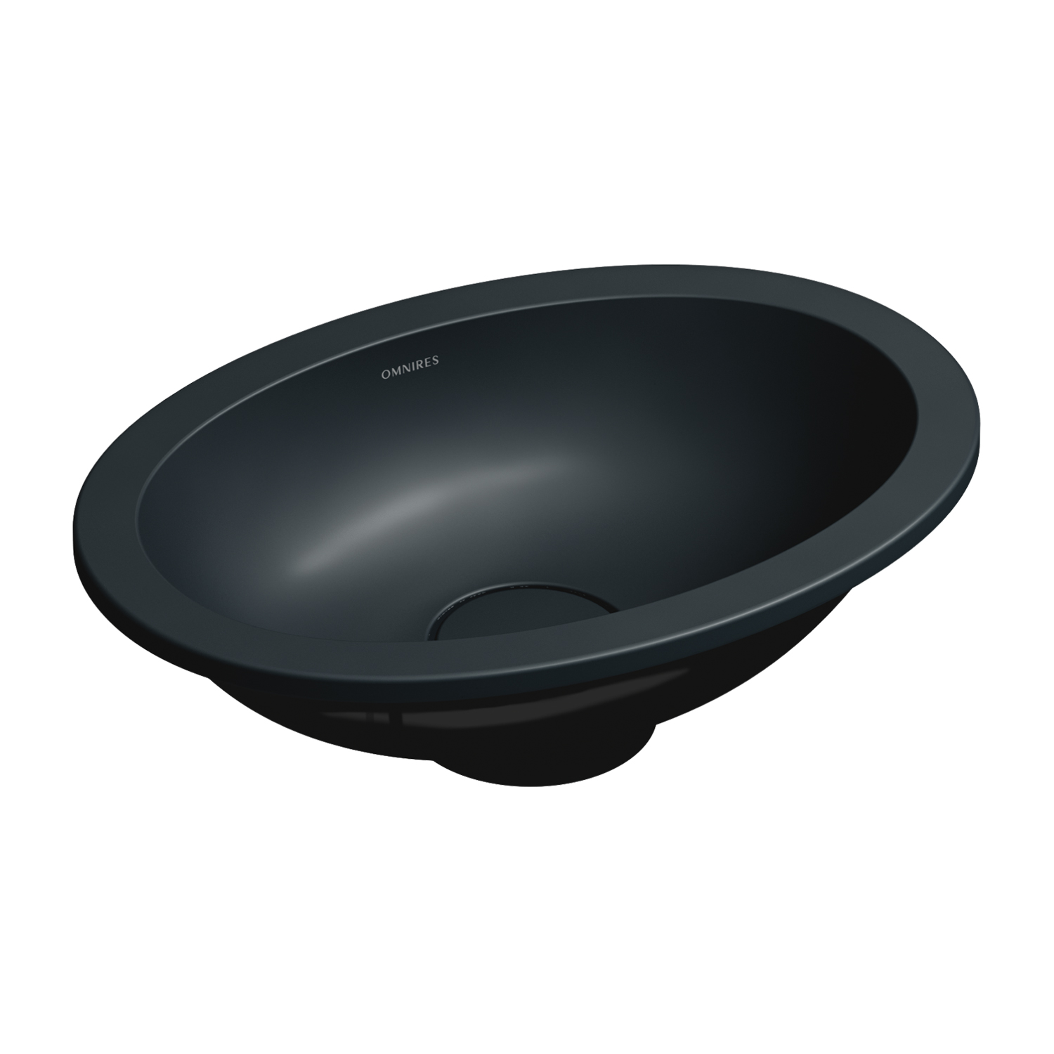 Omnires Shell M+ lavabo 38x25 cm ovale sottopiano nero SHELL380UPBLV