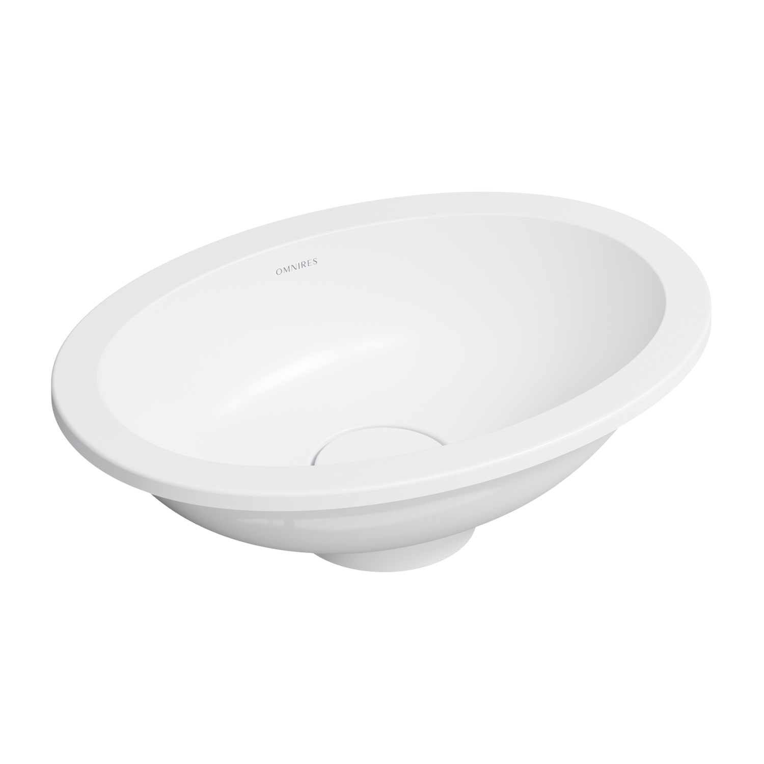 Omnires Shell M+ lavabo 38x25 cm ovale sottopiano bianco SHELL380UPBM