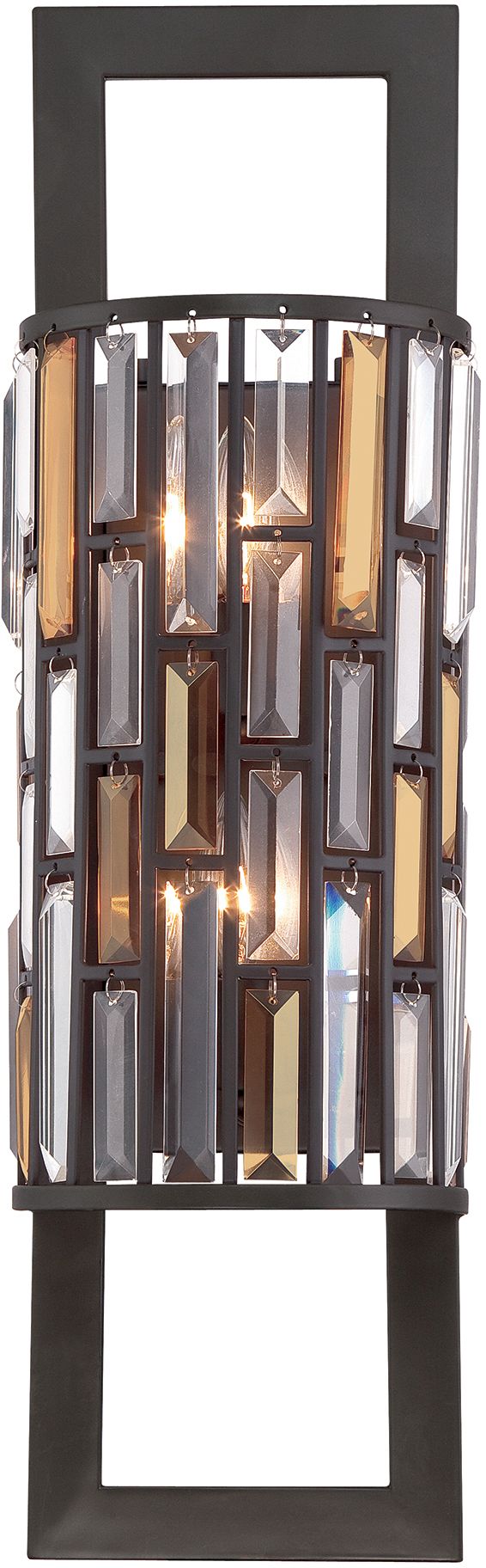 Elstead Lighting Gemma lampada da parete 2x60 W trasparente-marrone HK-GEMMA2-B-VBZ