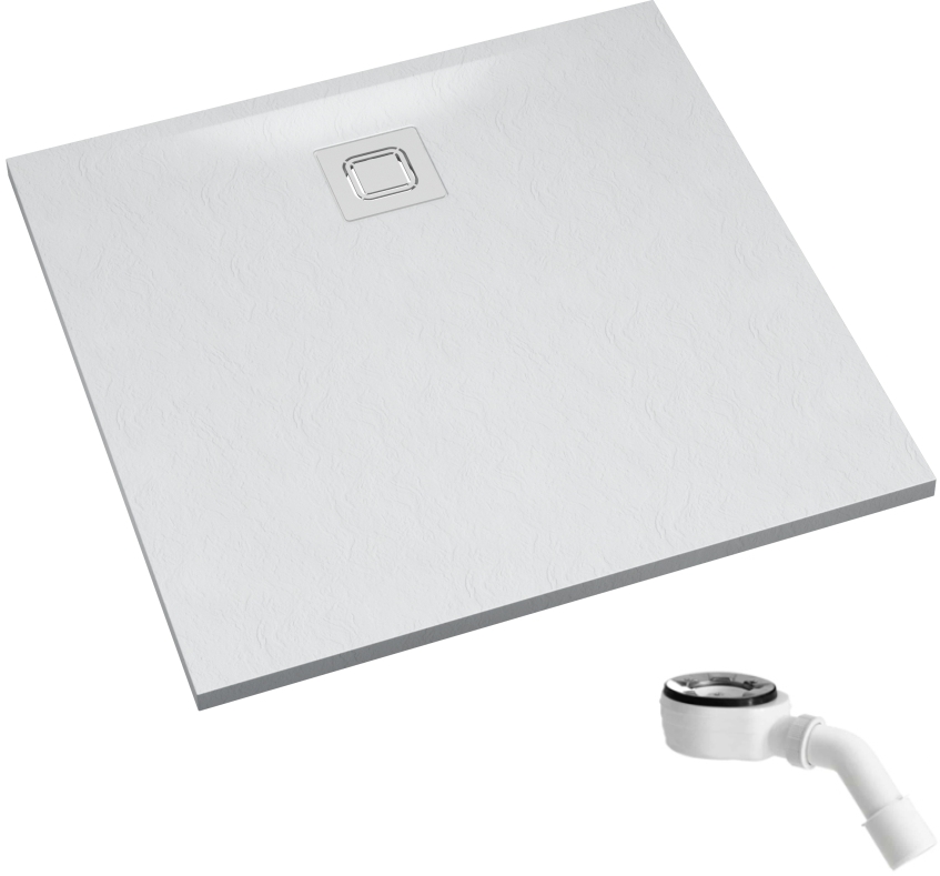 Schedpol Majestic White Stone piatto doccia quadrato con sifone 80x80 cm bianco 3.3500/B/ST-M6/B