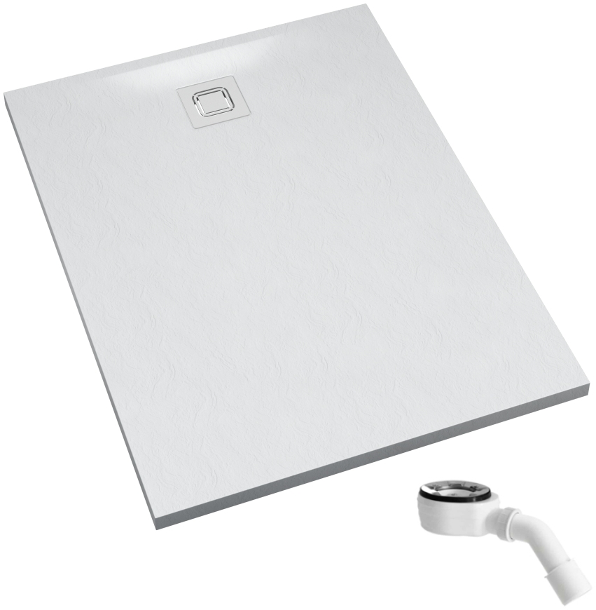 Schedpol Majestic White Stone piatto doccia rettangolare con sifone 120x80 cm bianco 3.3508/B/ST-M6/B