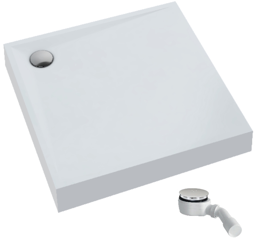 Schedpol Solido piatto doccia quadrato con sifone 90x90 cm bianco 3.1461