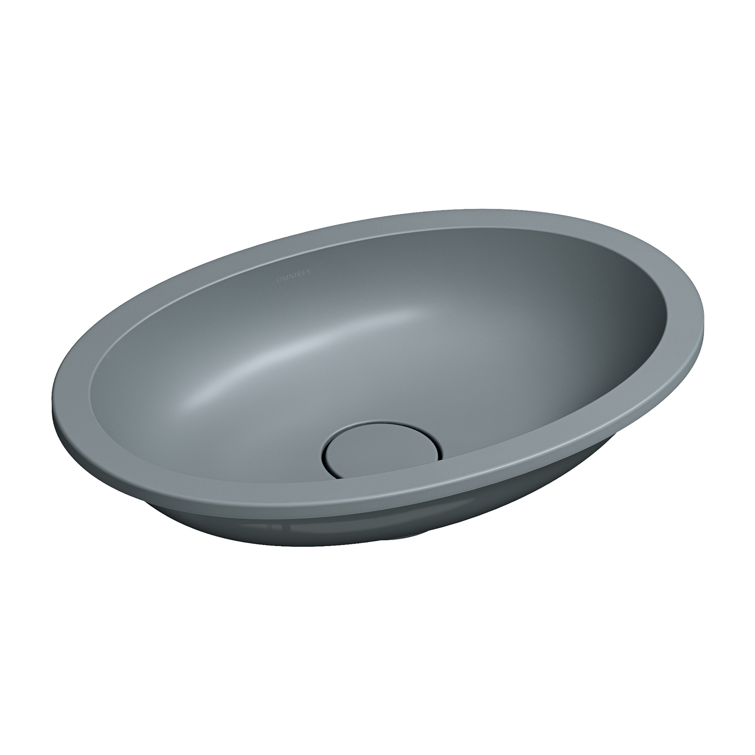 Omnires Shell M+ lavabo 48x31 cm ovale sottopiano grigio/pietra SHELL480UPAG