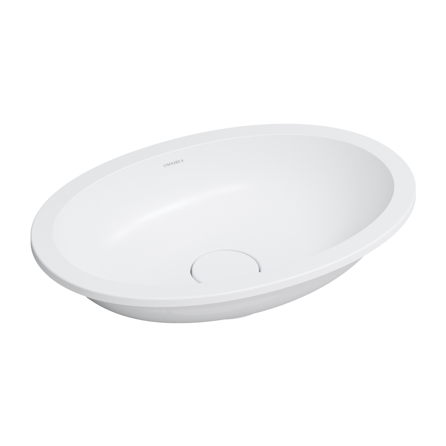 Omnires Shell M+ lavabo 48x31 cm ovale sottopiano bianco SHELL480UPBM