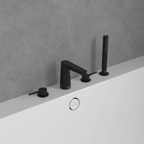 Villeroy & Boch Conum rubinetto per vasca e doccia bordo vasca nero TVT127002000K5