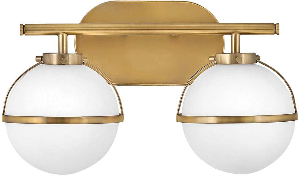 Elstead Lighting Hollis lampada da parete 2x40 W bianco-ottone HK-HOLLIS2-O-HB-BATH