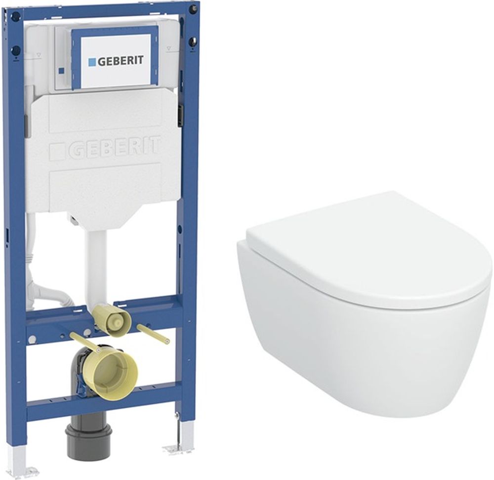 Set set vaso WC con copriwater Geberit iCon 503.048.00.1, modulo di installazione Geberit Duofix 111.320.00.6
