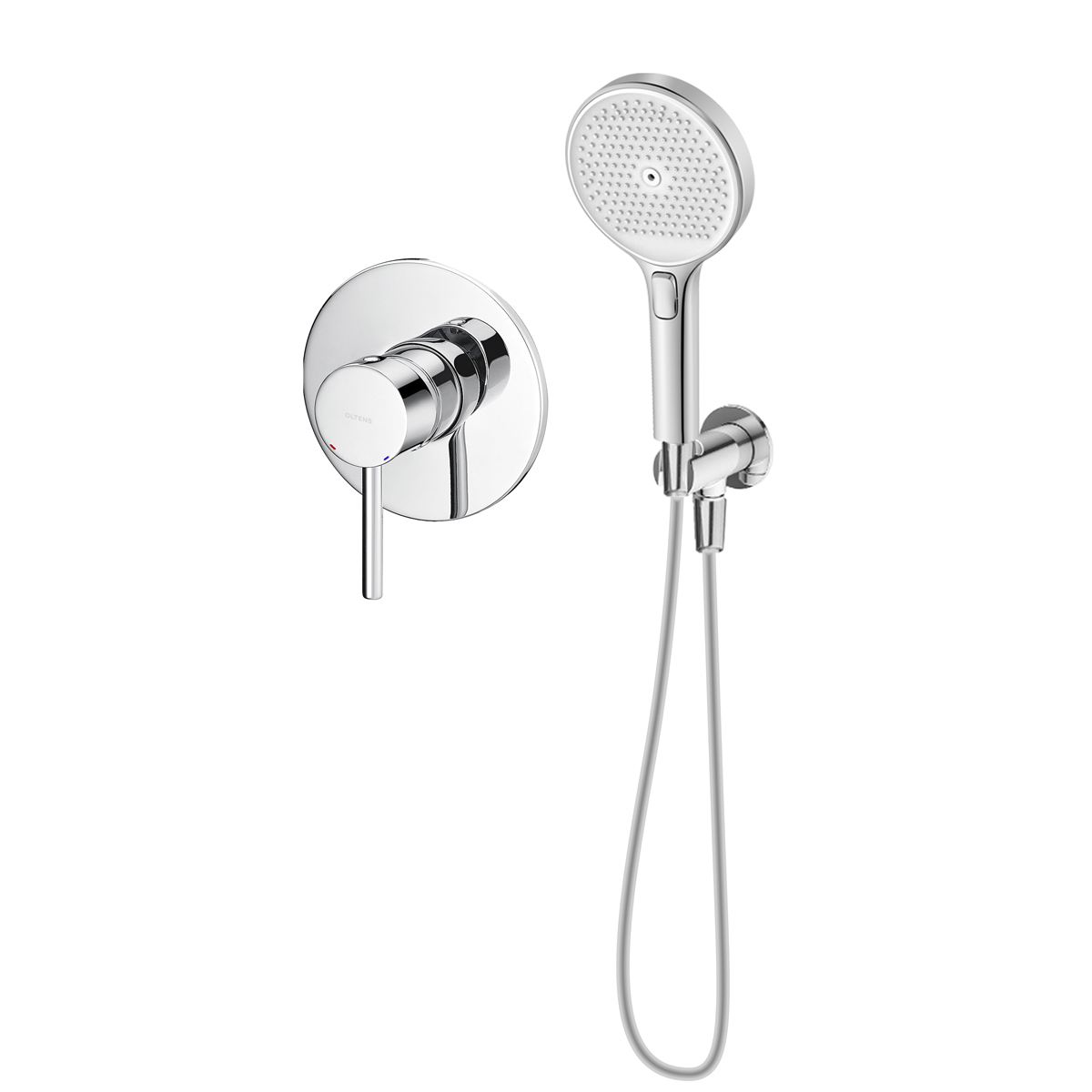 Set rubinetto per doccia Oltens Molle 33100100, doccetta Oltens Luva EasyClick 37109100, 39304100, 37200100