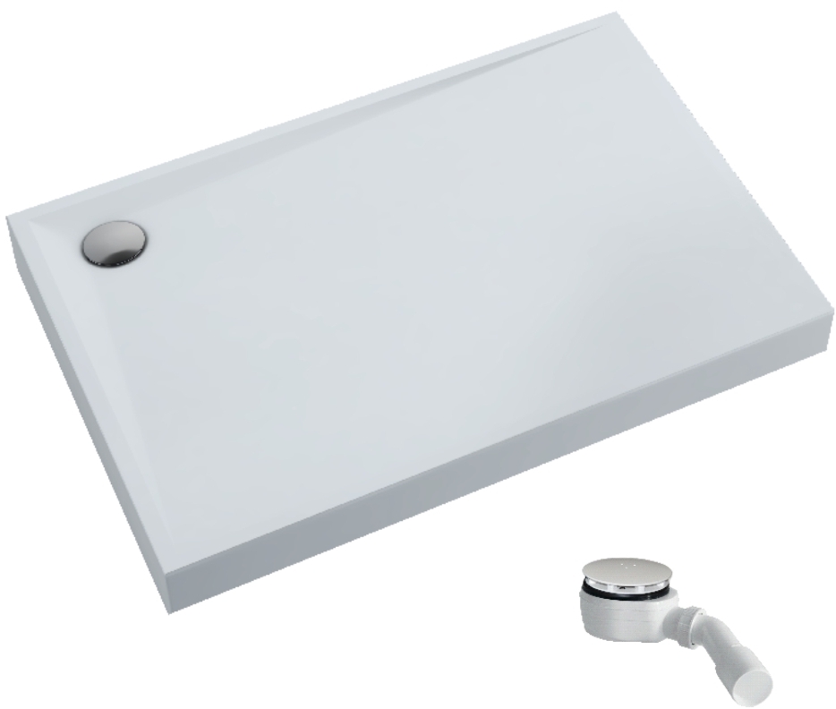 Schedpol Solido piatto doccia rettangolare con sifone 100x80 cm bianco 3.1465