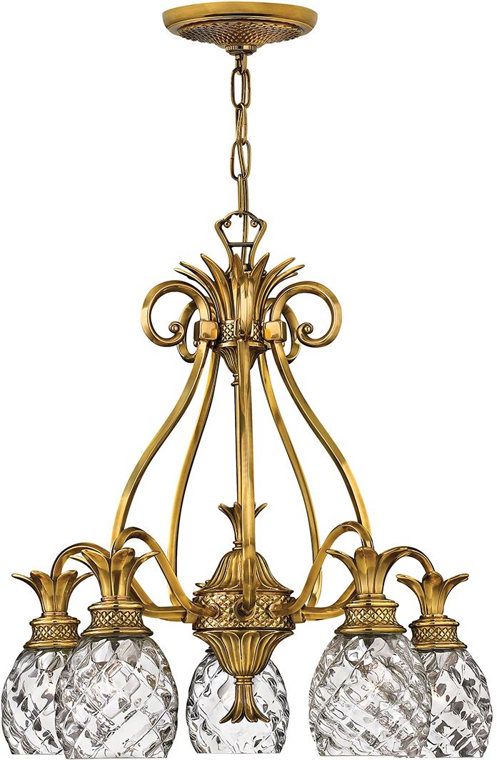 Elstead Lighting Plantation lampada sospesa 5x60 W ottone HK-PLANTATION5-BB