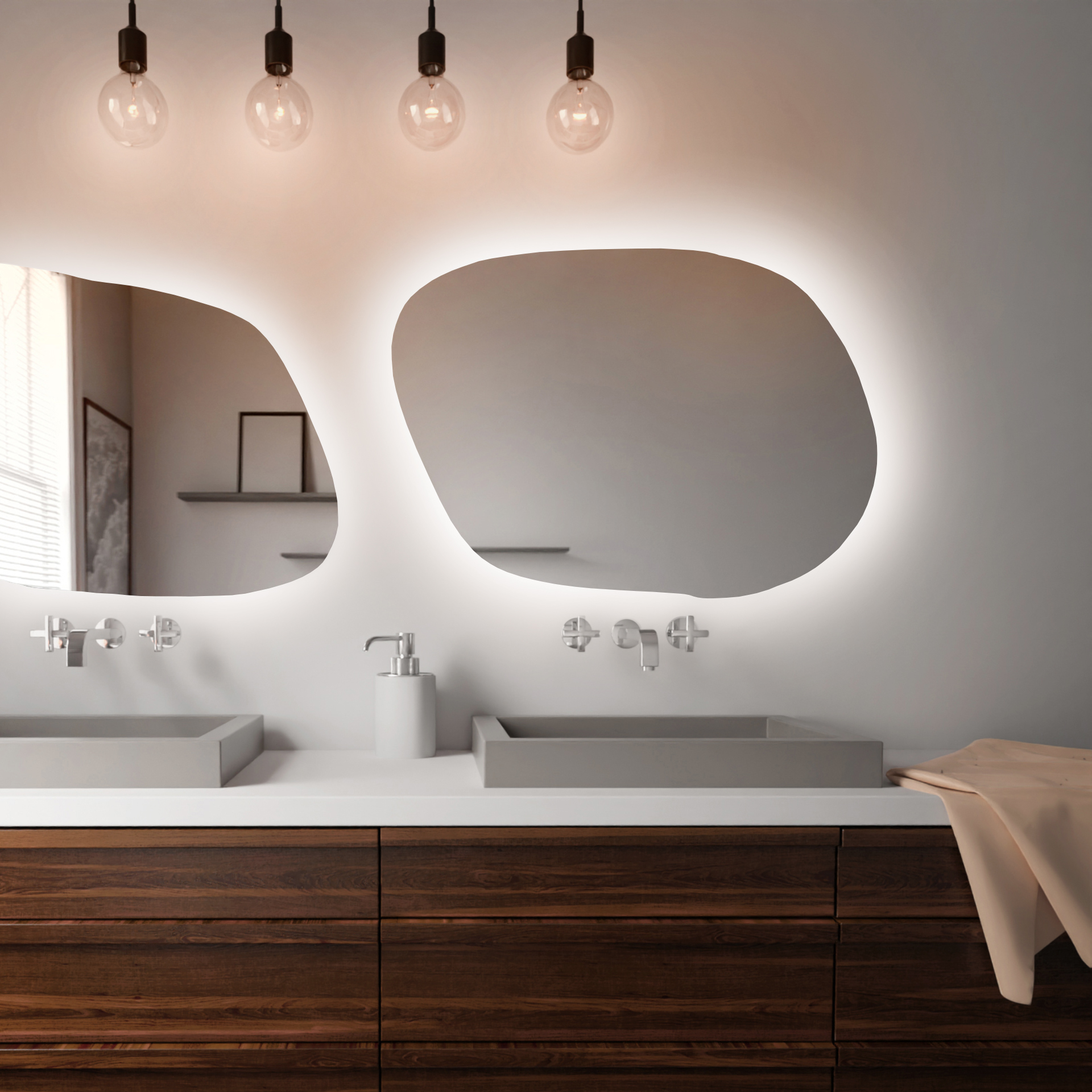 Baltica Design Bright Stain IV specchio 100x71 cm con illuminazione 5904107914381