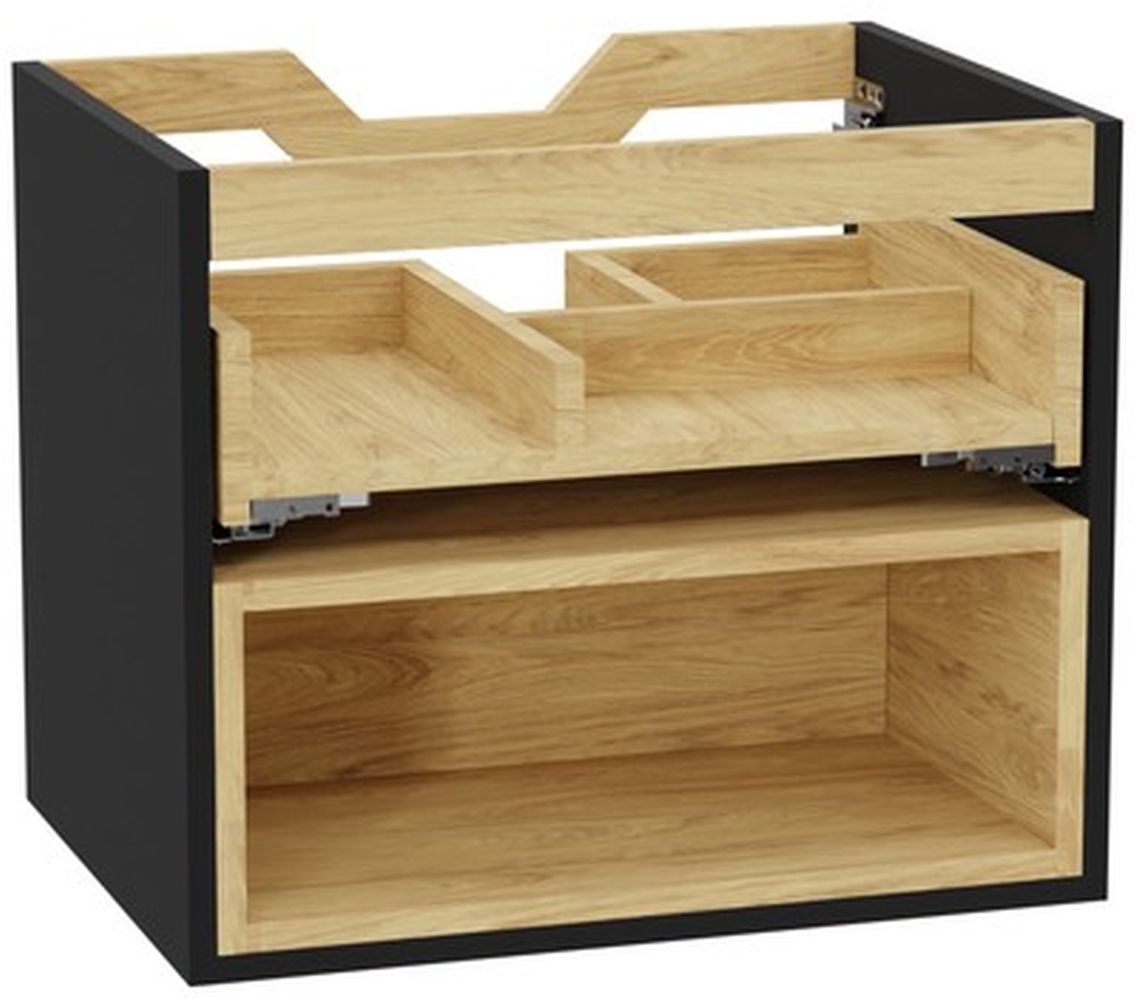 Excellent Tuto 2.0 corpo dell'armadietto 60x46.5x50 cm sottolavabo sospeso nero-rovere MLEX.2171.600.BKBL