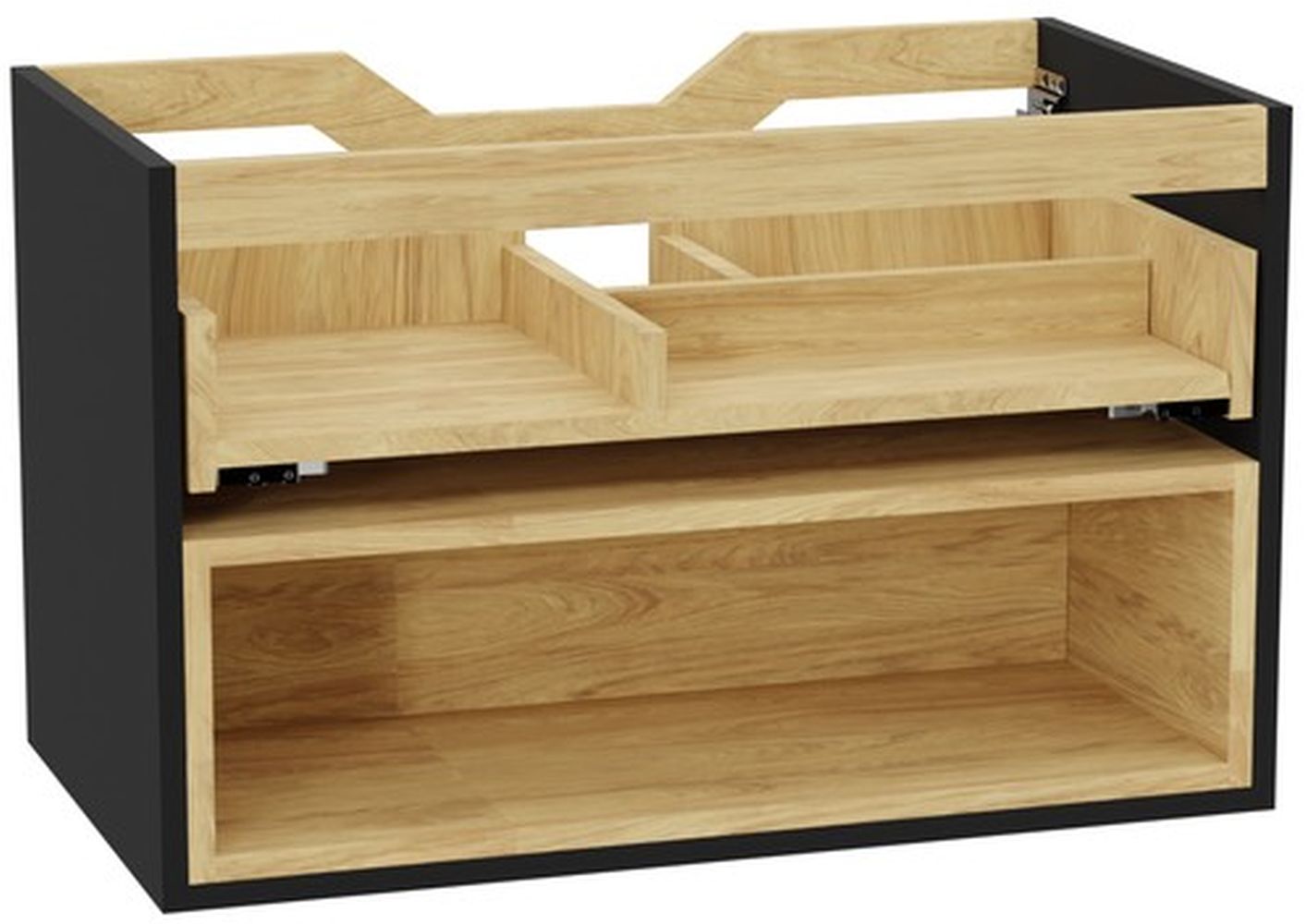 Excellent Tuto 2.0 corpo dell'armadietto 80x46.5x50 cm sottolavabo sospeso nero-rovere MLEX.2171.800.BKBL