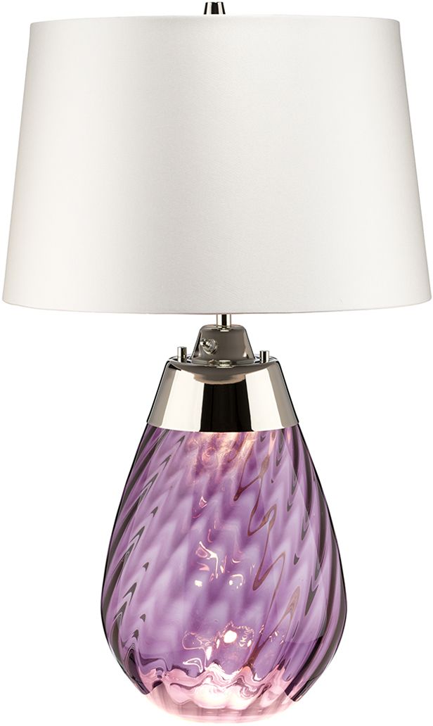 Elstead Lighting Lena lampada da tavolo 1x60 W viola-satinato LENA-TL-S-PLUM-OWSS