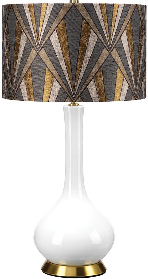 Elstead Lighting Milo lampada da tavolo 1x60 W bianco-ottone-grigio-marrone-giallo MILO-AB-TL-VOGPB