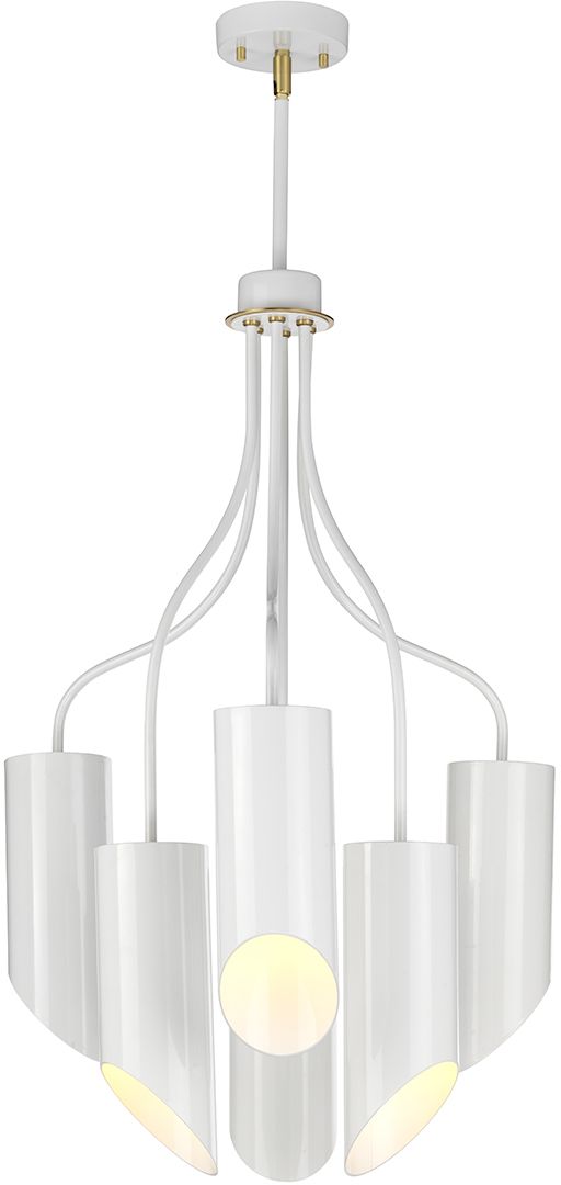 Elstead Lighting Quinto lampada sospesa 6x8 W bianco-ottone QUINTO6-WAB