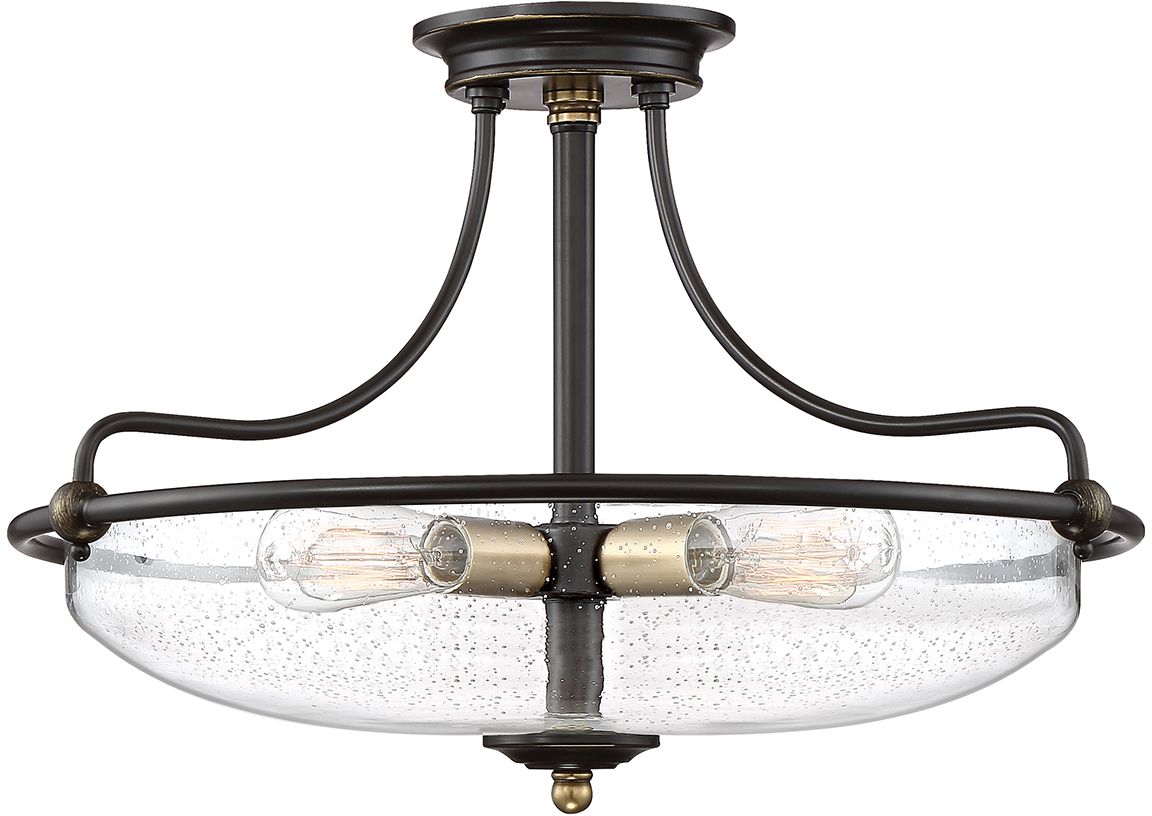 Elstead Lighting Griffin lampada da soffitto 3x60 W ottone-marrone QZ-GRIFFIN-SFM-C-PNAB