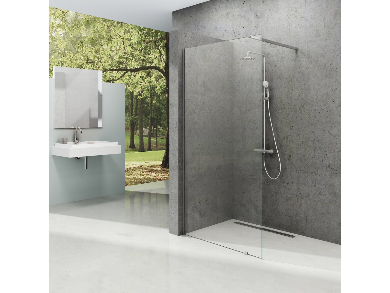 Ravak Walk-In Wall parete doccia walk-in 70 cm alluminio lucida/vetro trasparente GW9W10C0SZ1