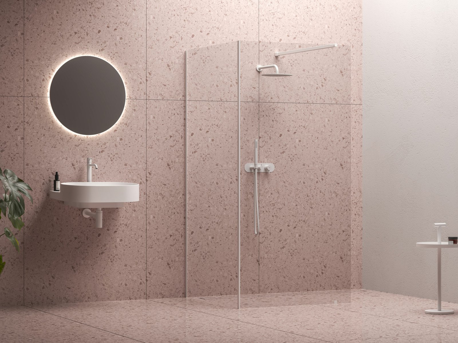 Ravak Walk-In Corner completo di ante 110 cm bianco opaca/vetro trasparente GW1CD4E0SZ1