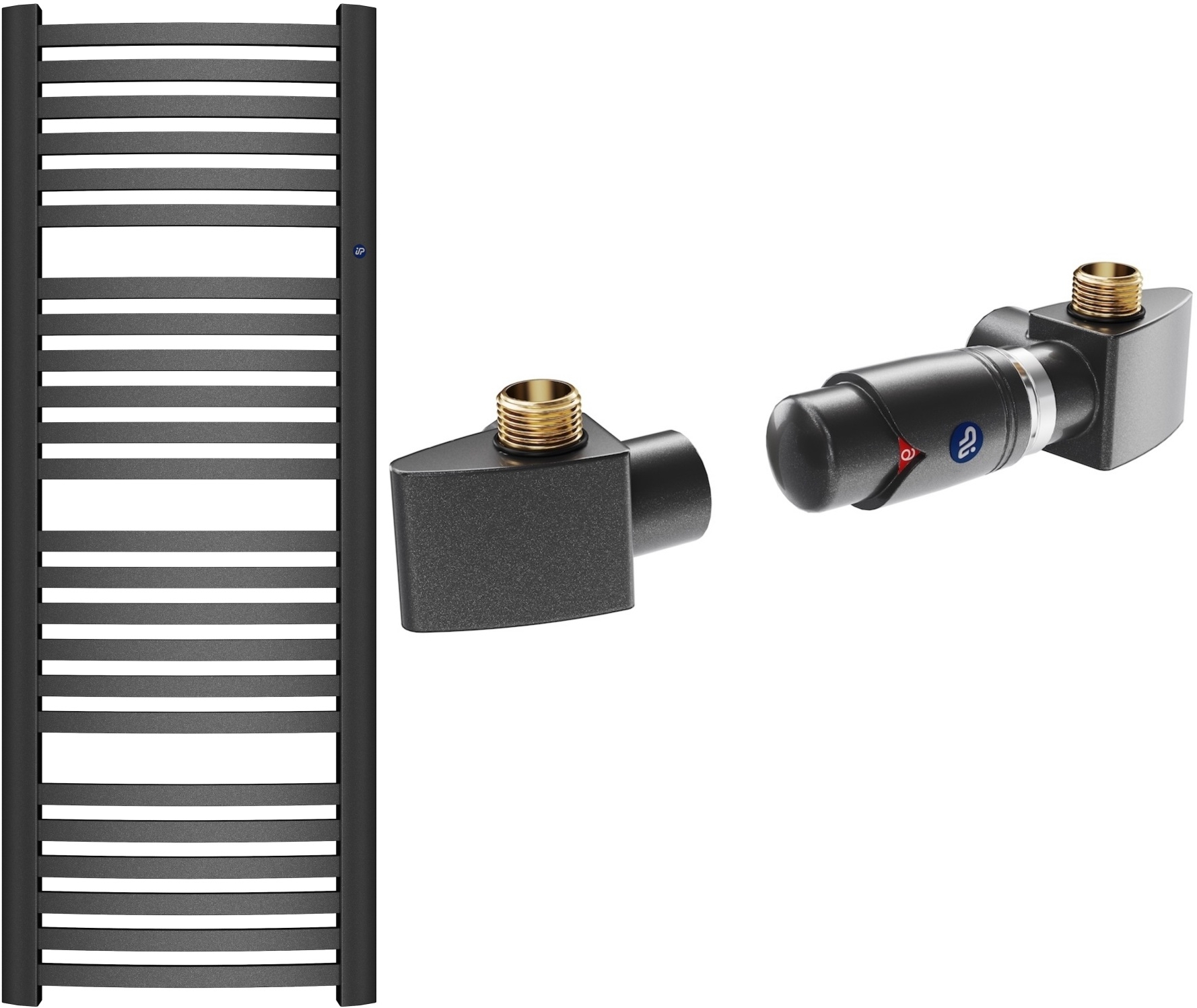 Set radiatore da bagno Instal Projekt Retto RET-50/140C12, set termostatico Instal Projekt Z17 606400001C12
