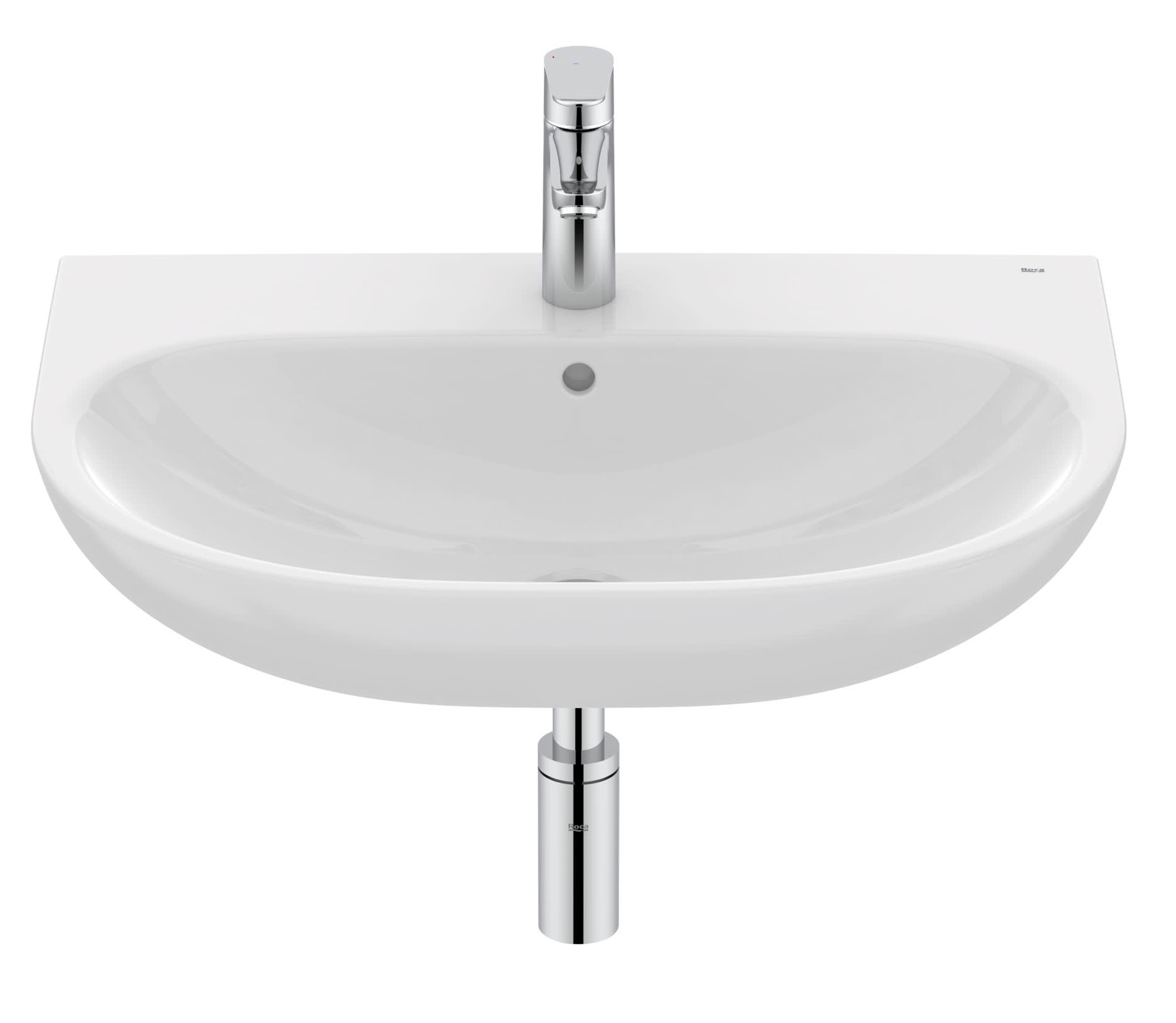 Roca Victoria lavabo 65x49 cm semicircolare bianco lucida A325V01000
