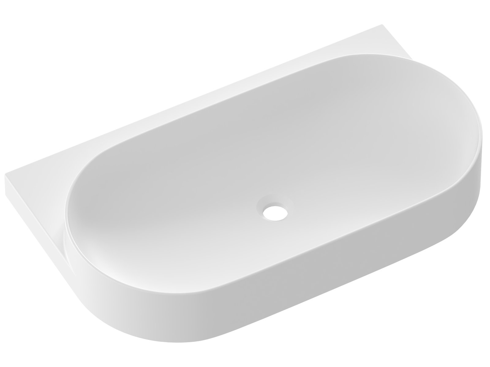 Ravak Yard lavabo 80.5x50 cm semicircolare a parete-da mobile bianco XJX0E280001