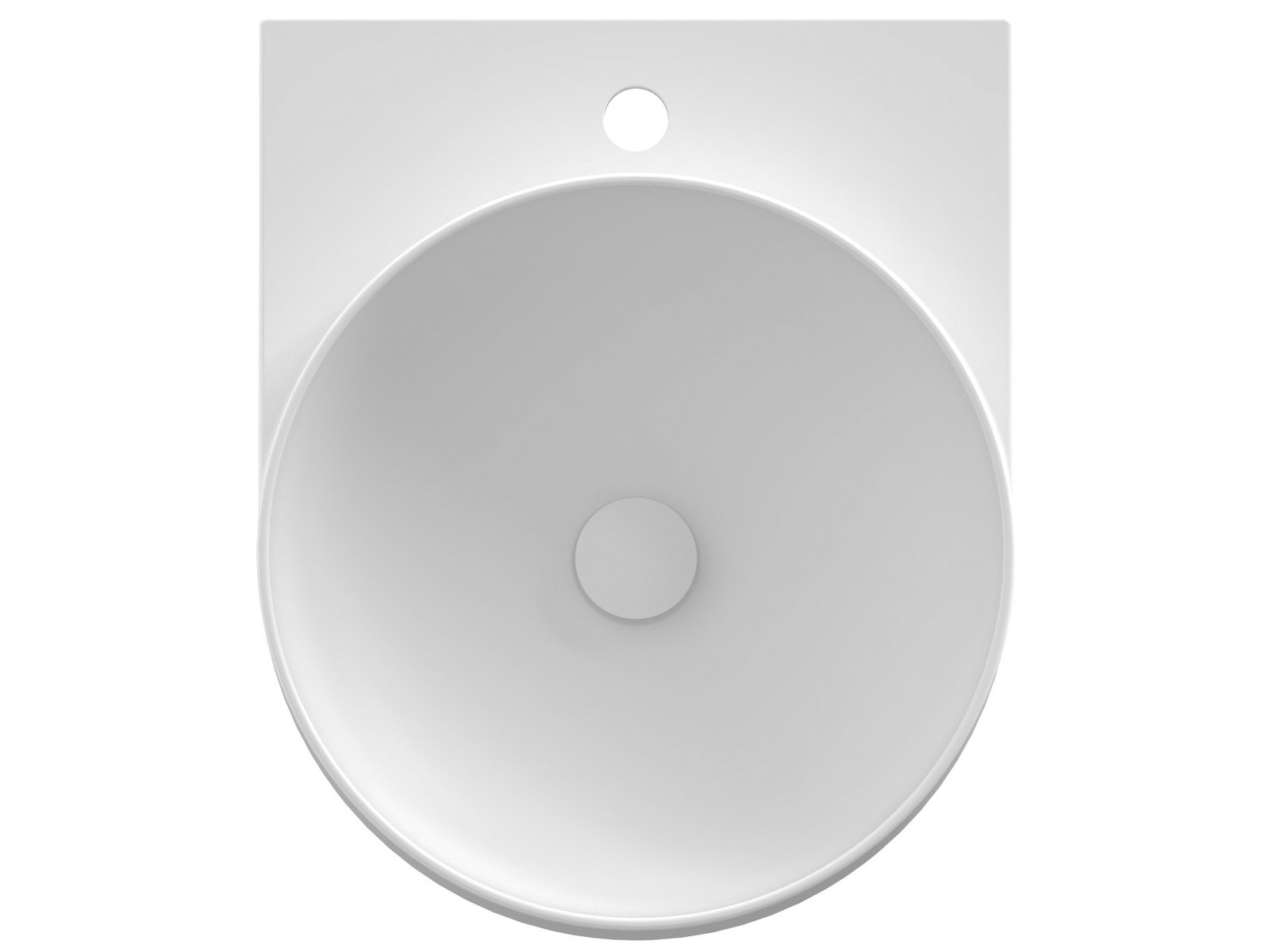 Ravak Yard lavabo 50x40.5 cm semicircolare a parete-da mobile bianco XJX0E240001