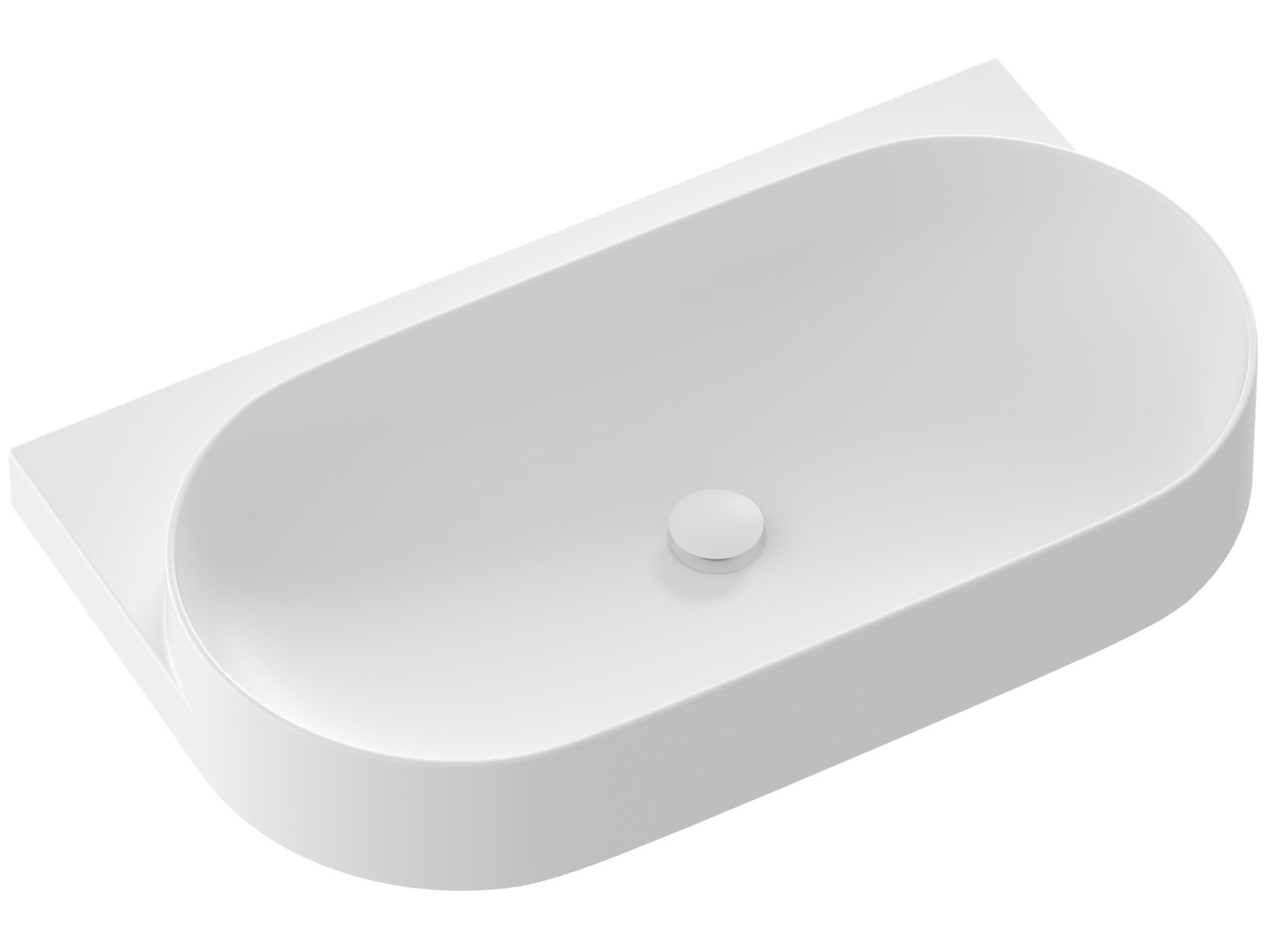 Ravak Yard lavabo 80.5x50 cm semicircolare a parete-da mobile bianco XJX0E080000