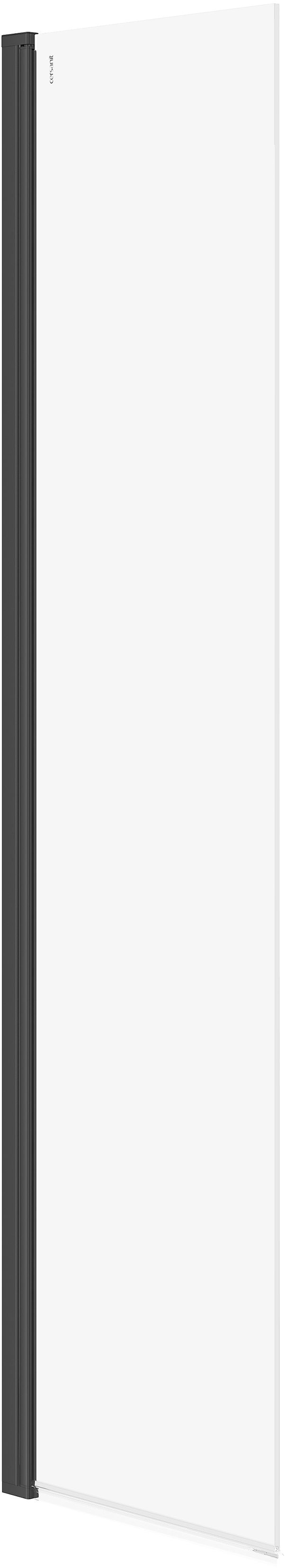 Cersanit Mille parete doccia walk-in 50 cm nero opaca/vetro trasparente S161-012
